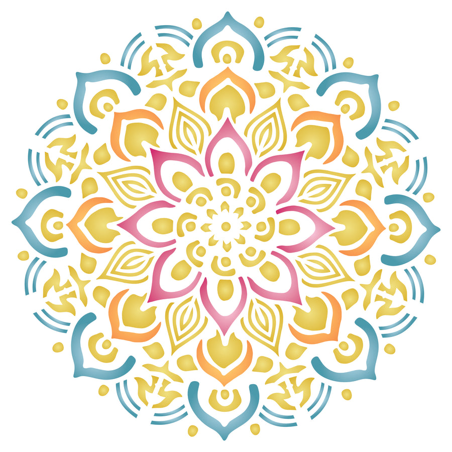Healing Mandala Stencil - AUM Indian Hindu Buddhist Spiritual