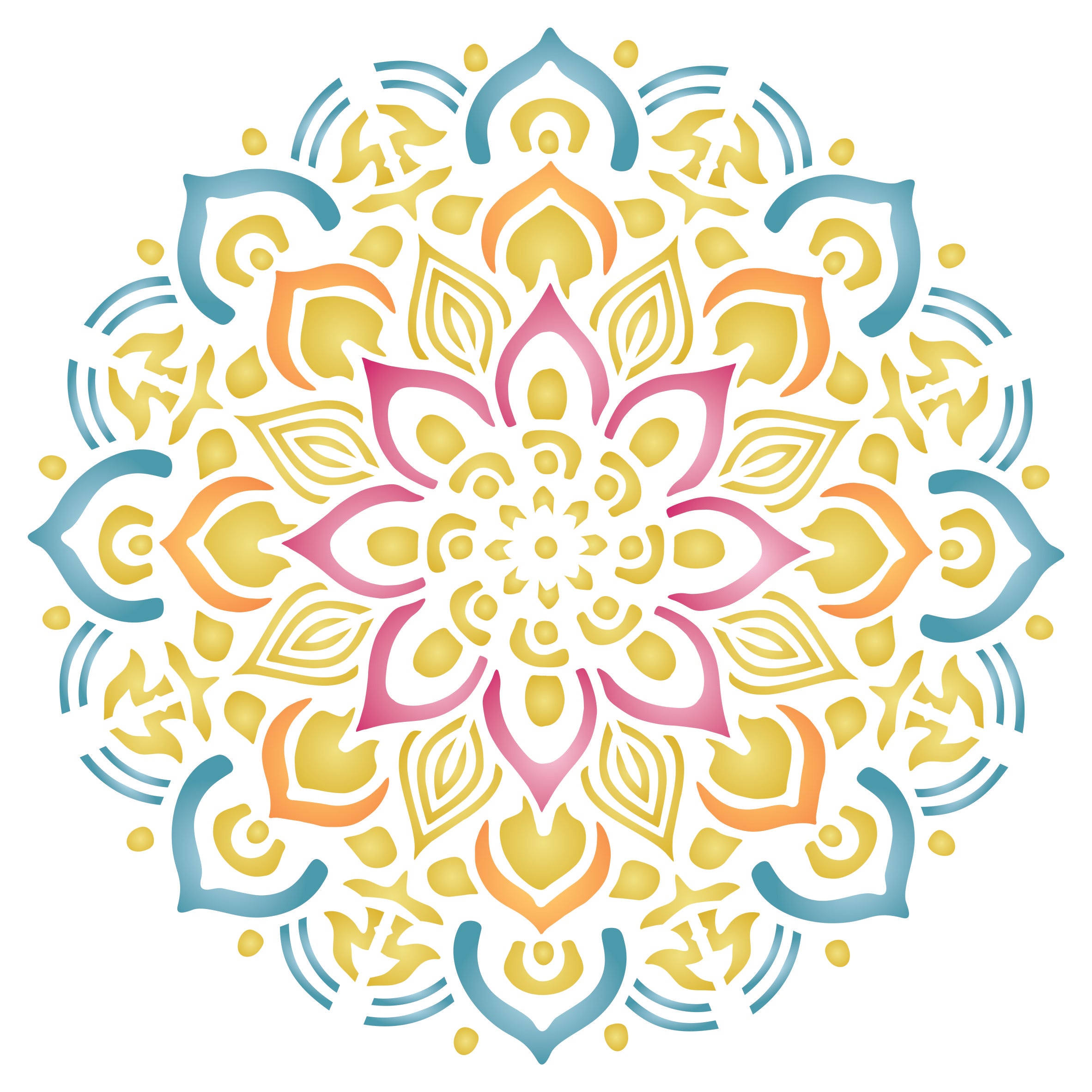Healing Mandala Stencil - AUM Indian Hindu Buddhist Spiritual