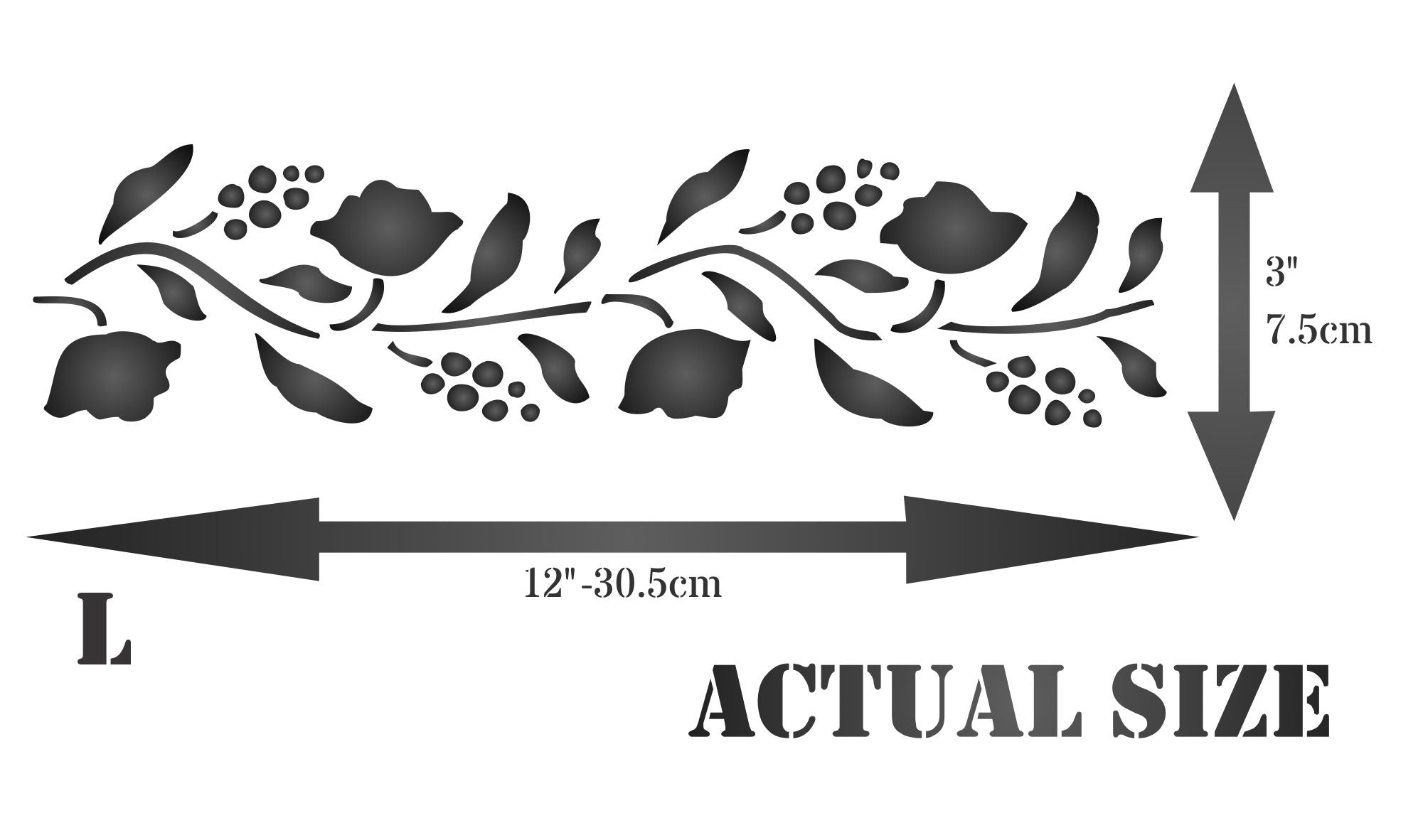Folk Art Stencil- Flower Decor Border