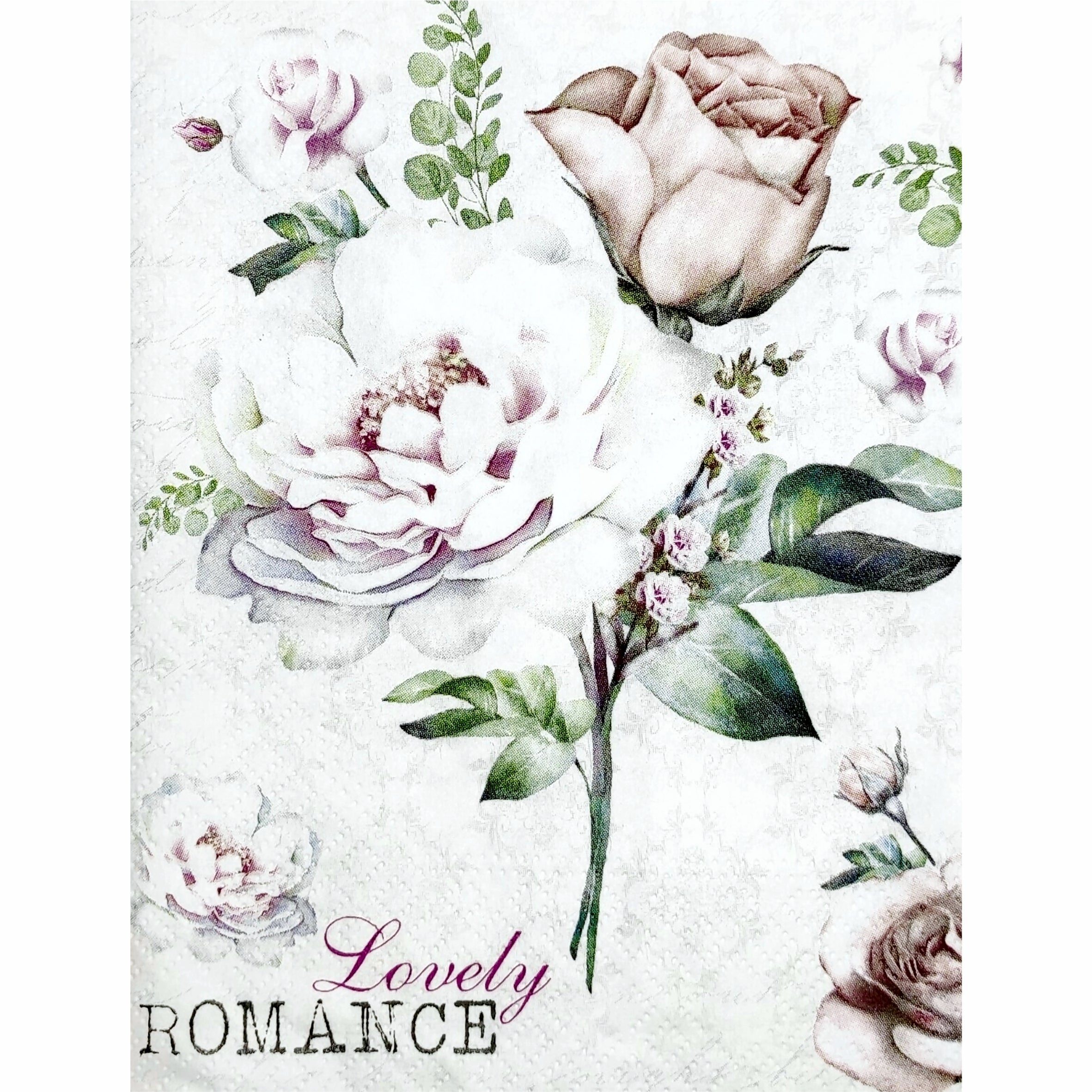 Rose Theme Rice Paper- 6 x Different Printed Mulberry Paper Images 30gsm
