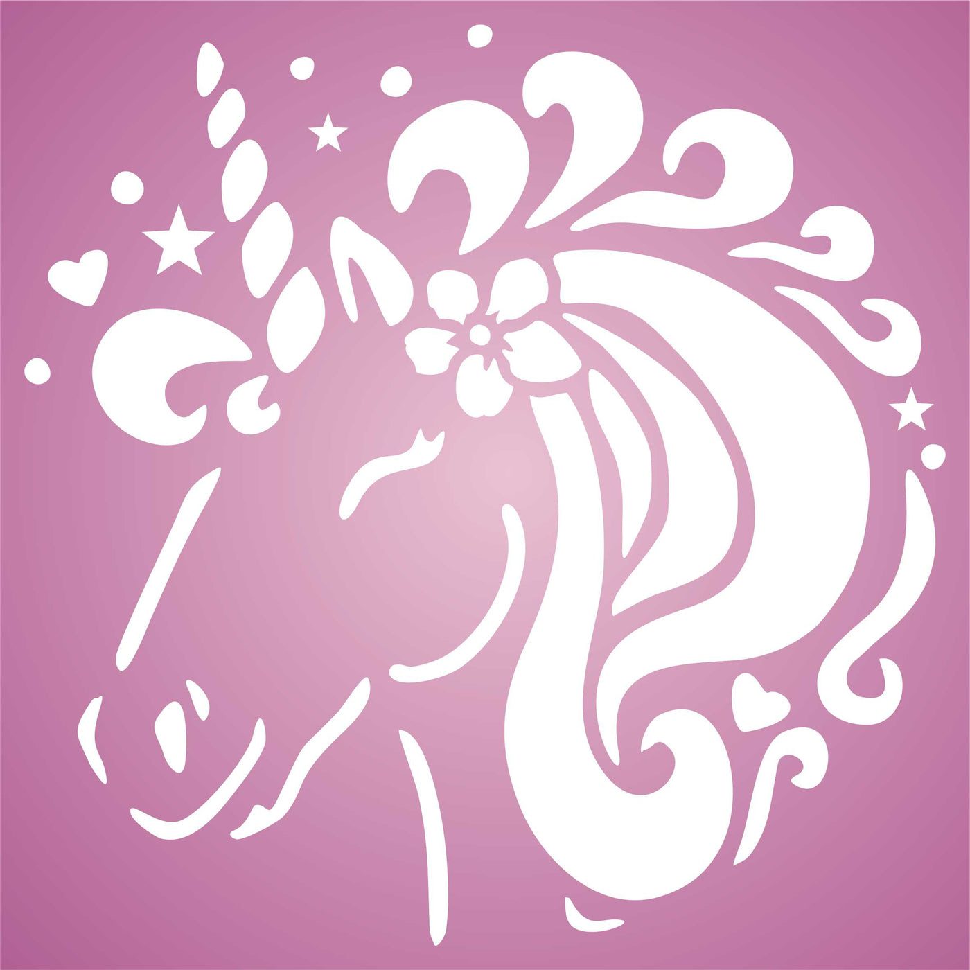 Unicorn Head Stencil - Childs Magical Horse Pony Unicorn Head