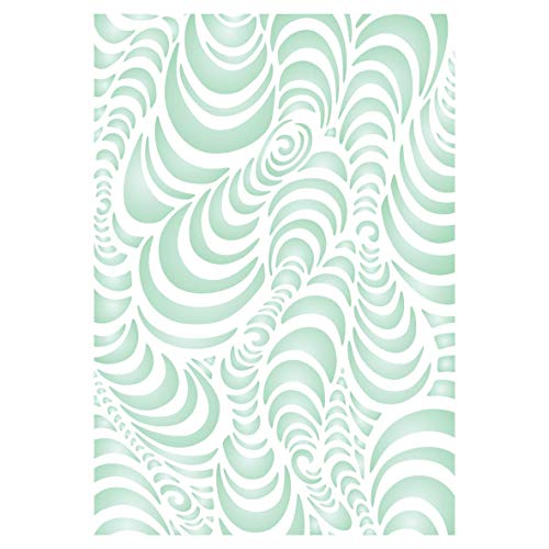 Japanese Waves Layering Stencil, 4.5 x 6.5 inch - Layering Stencil Backgrounds