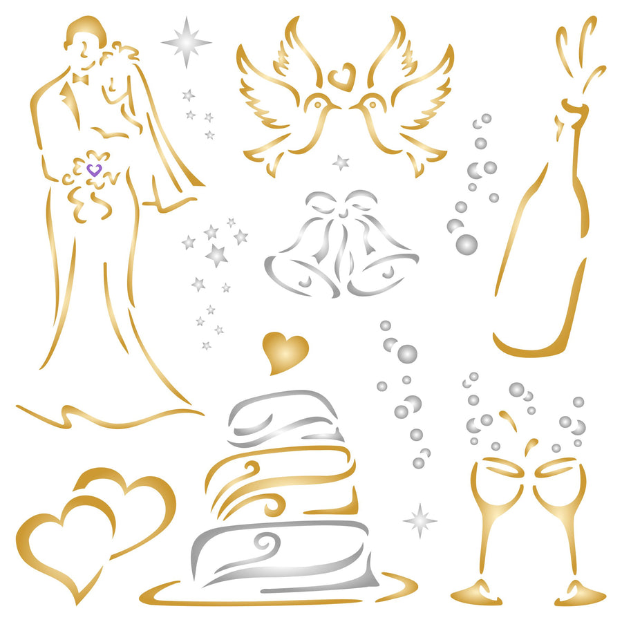 Wedding Stencil - Wedding Decor Pattern Template