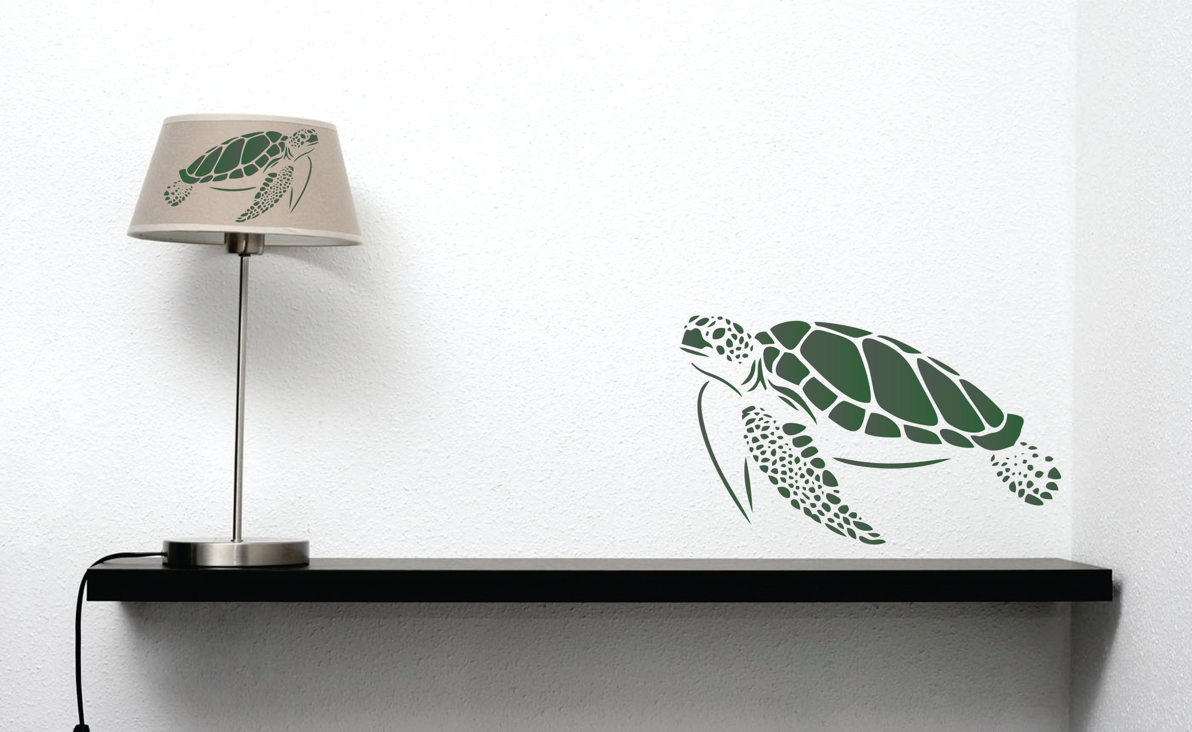 Sea Turtle Stencil - Sea Ocean Nautical Seashore Reef Fish