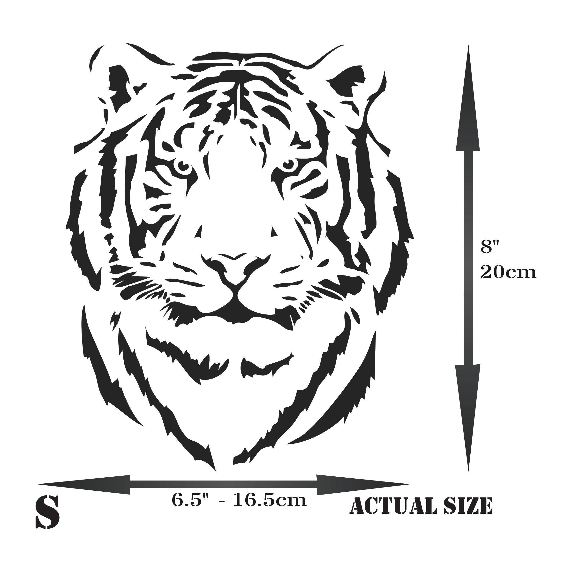 Tiger Head Stencil - African Big Cat Animal Wildlife