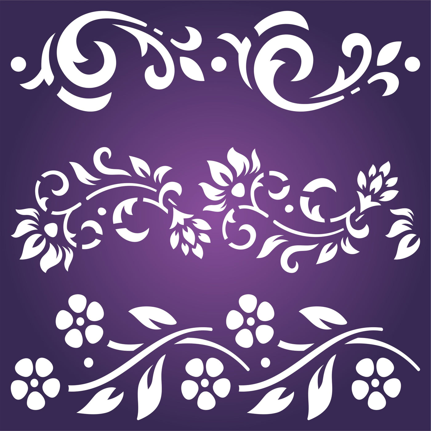 Vintage Borders Stencil - Classic Flower Border Design