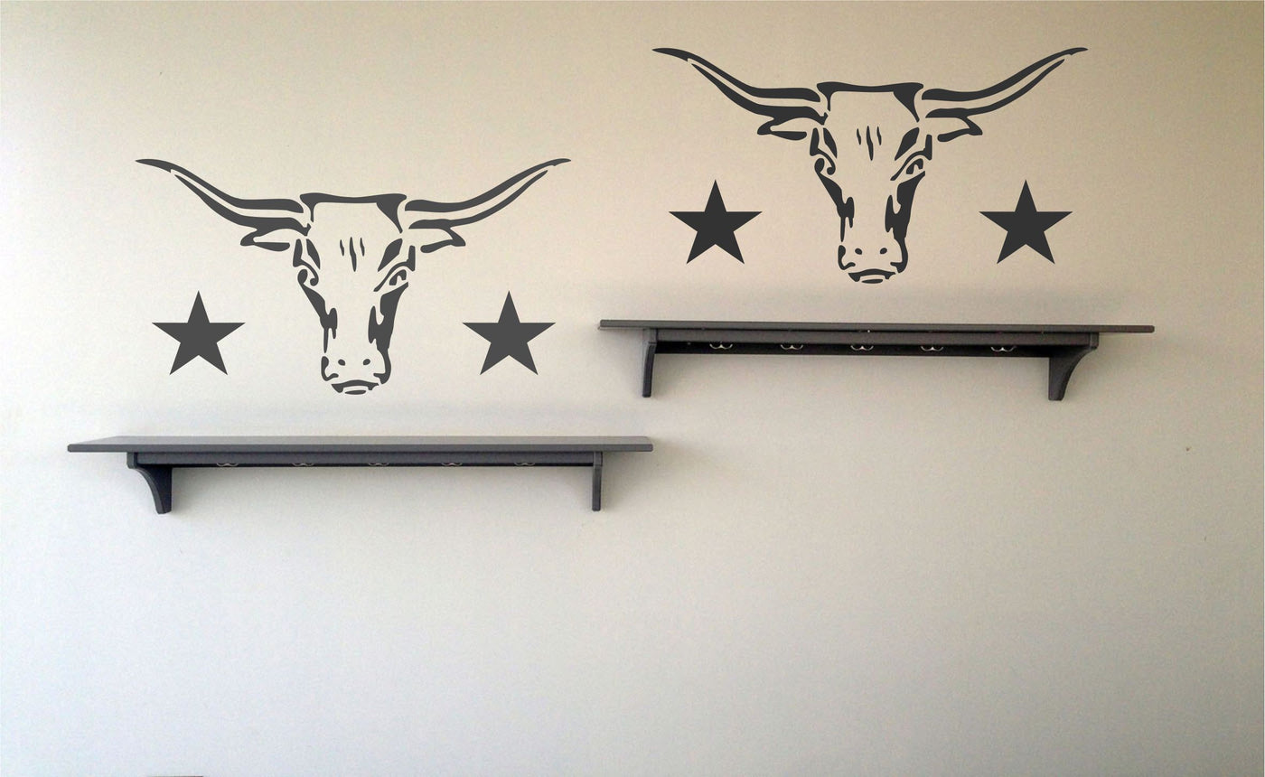 Longhorn Stencil- Cow Bull Skull Texas Farm Animal