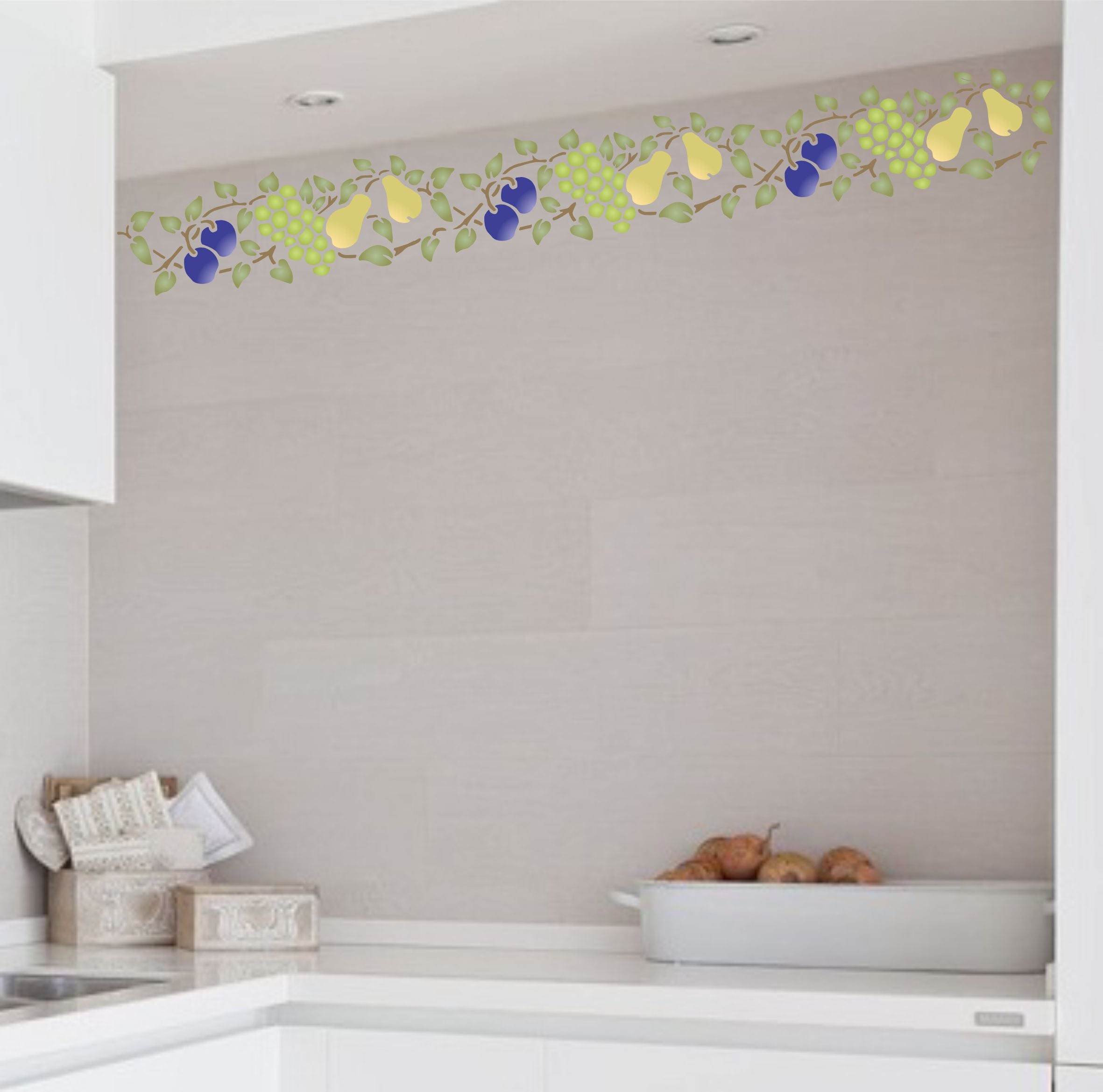 Fruit Border Stencil- Classic Mixed Fruit Border Kitchen