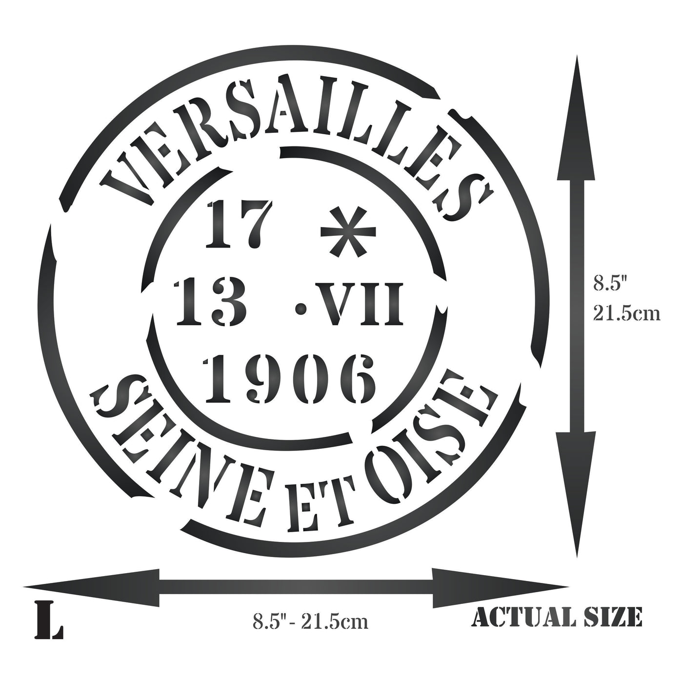 Paris Postmark Stencil - Vintage French Themed Word