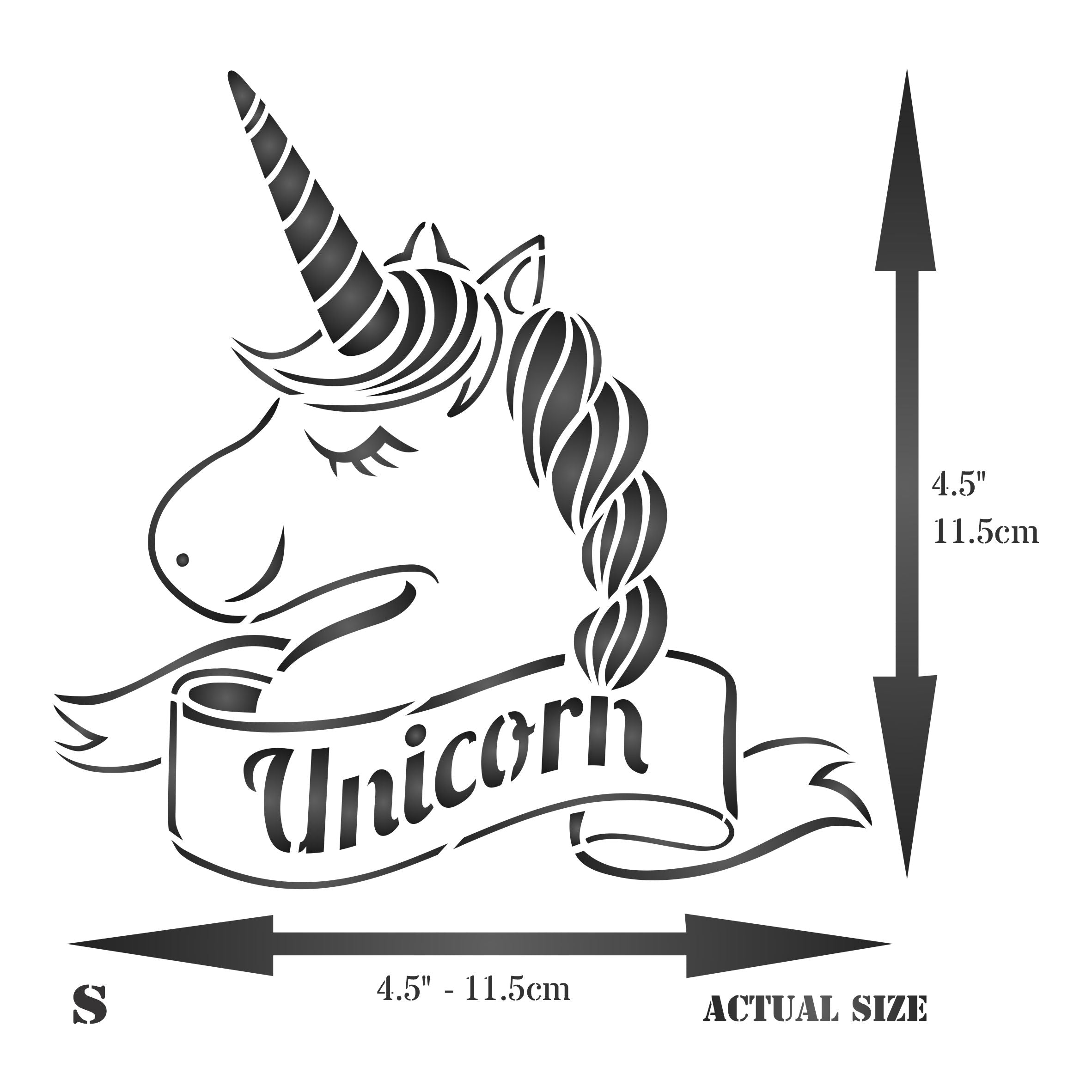 Unicorn Stencil - Childs Magical Horse Pony Unicorn Head