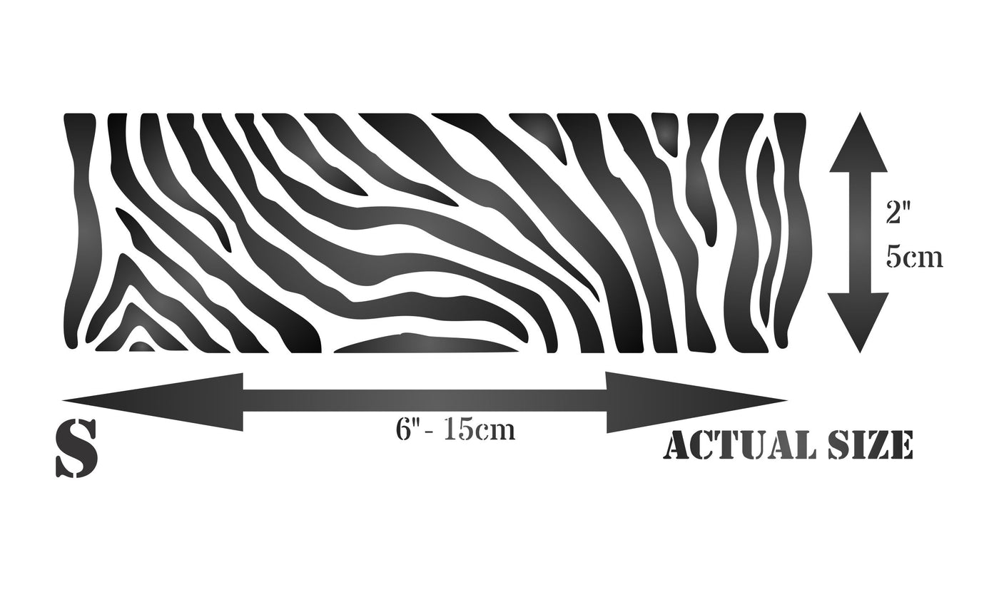 Zebra Stripe Stencil- Animal Skin Pattern Border