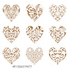 Heart Coffee Set Stencil-9 Designs of Cappuccino Coffee Latte Cakes Cookies
