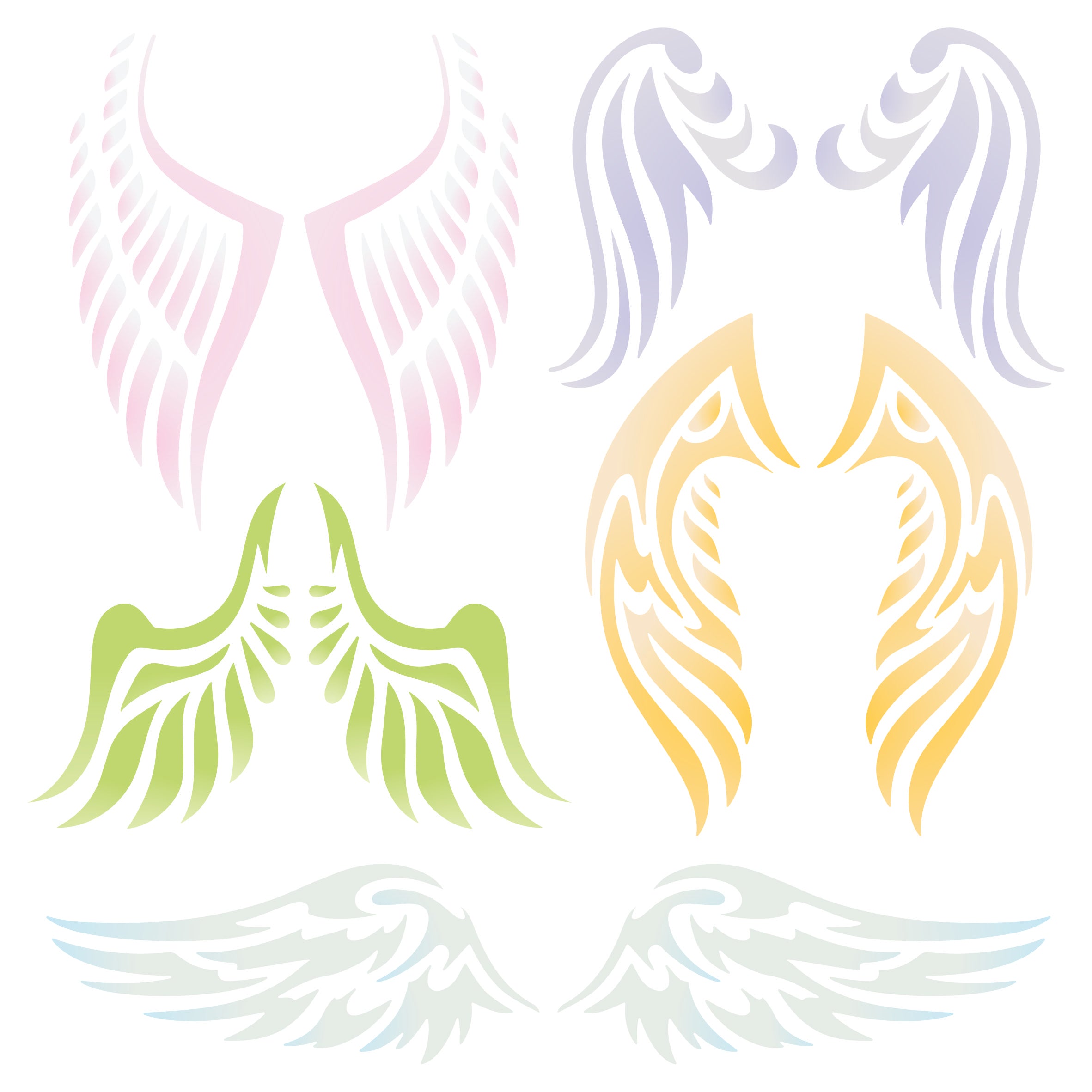 Angel Wing Stencil - Christian Guardian Angel Wings