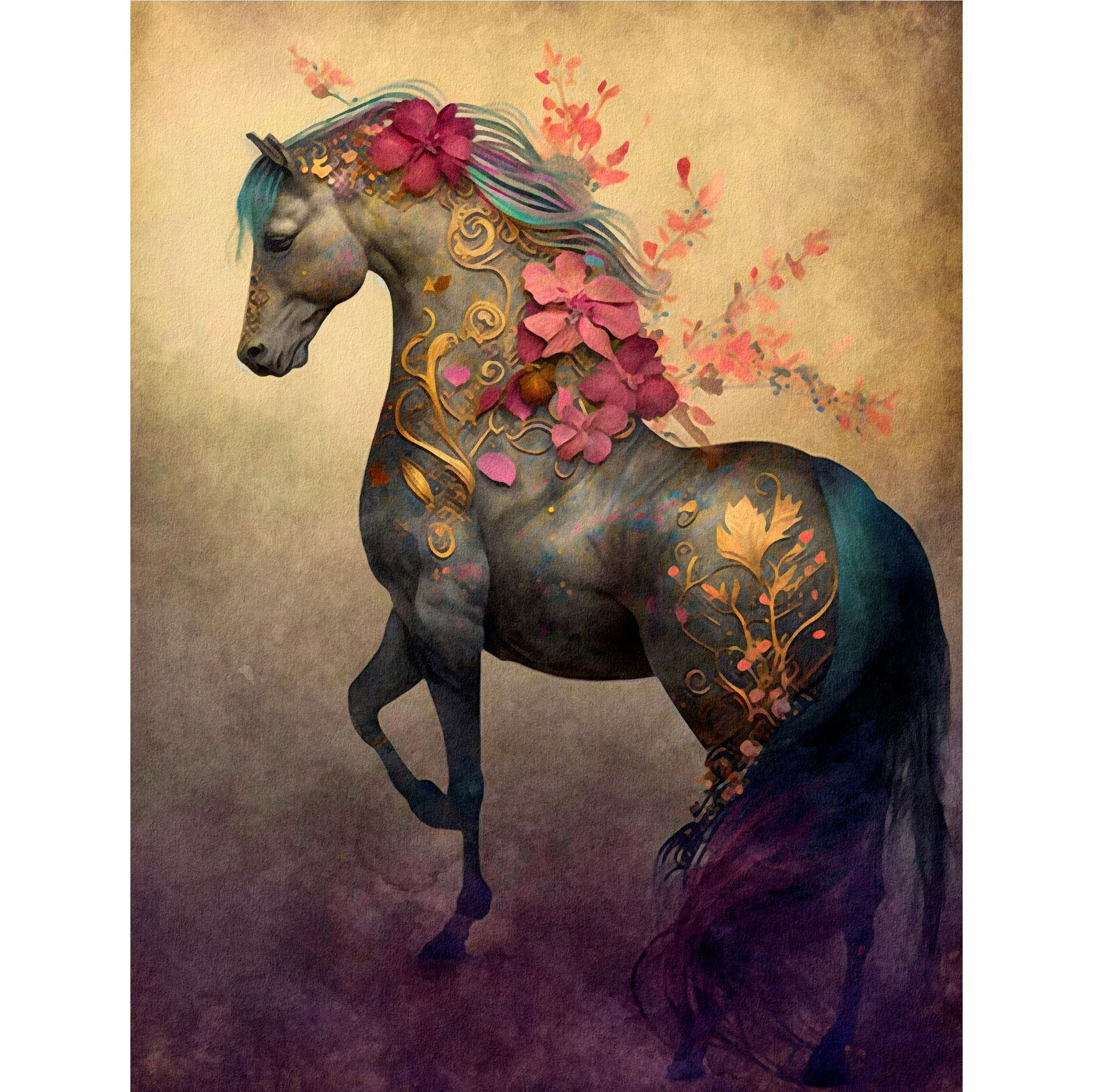 Horse Decoupage Rice Paper- 6 Unique Printed Mulberry Paper Pages 30gsm