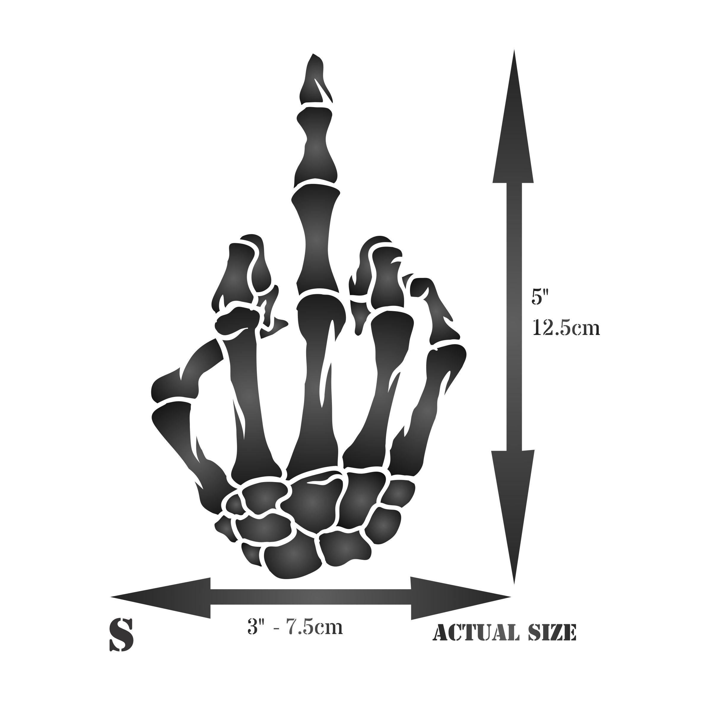 Skeleton Finger Stencil - Skeleton Hand Flipping The Bird Graphic Design