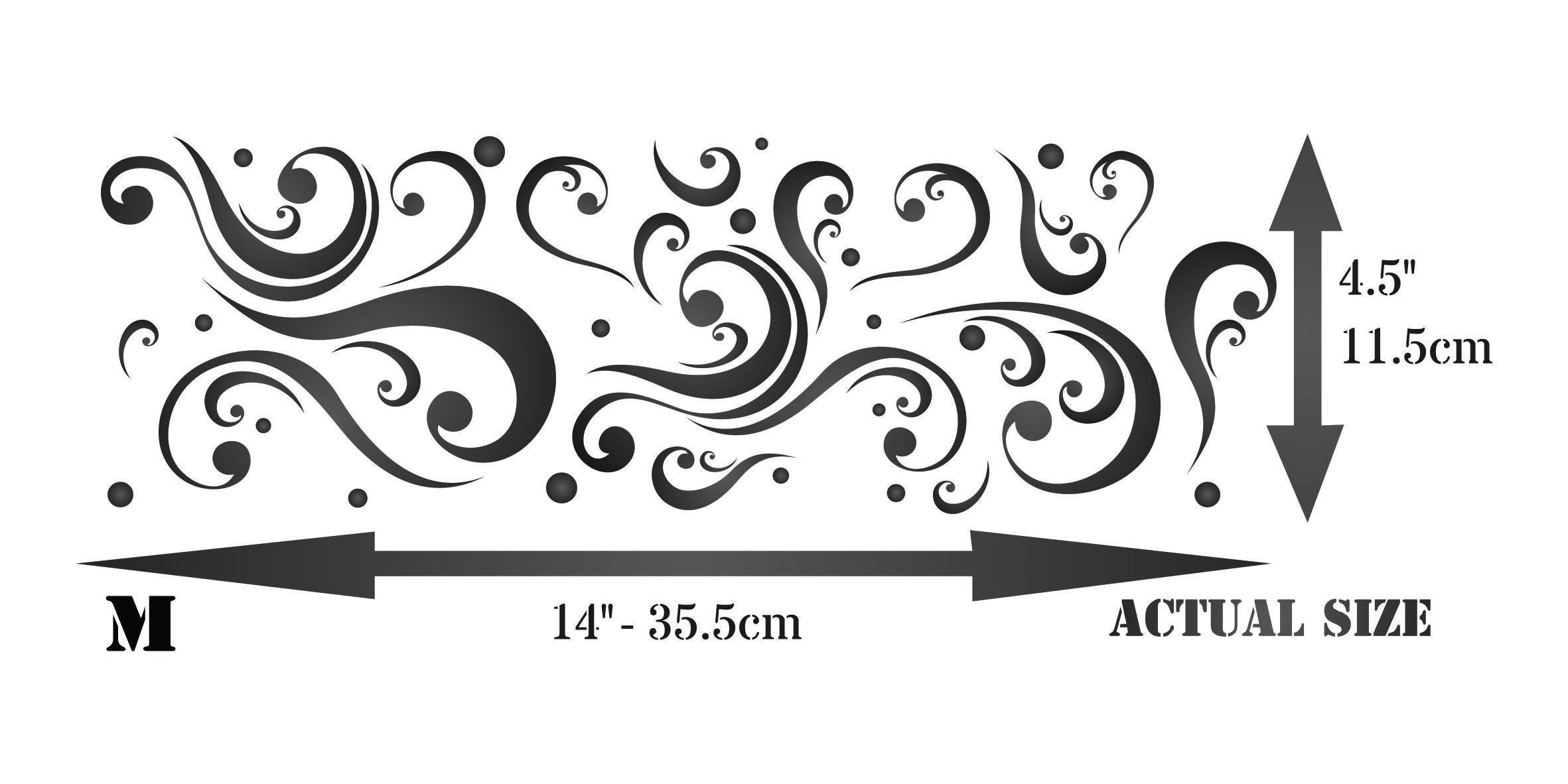 Abstract Scroll Stencil - Classic Art Nouveau Deco Border