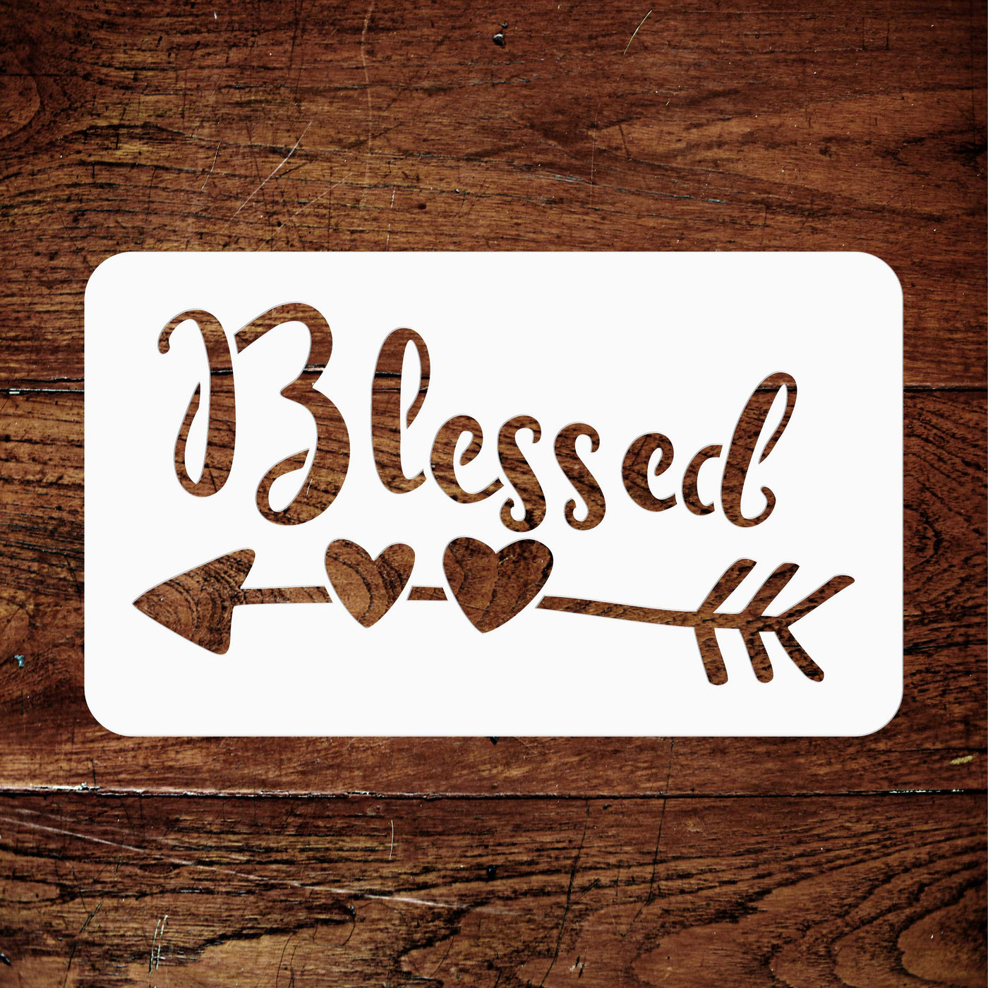 Blessed Stencil - Religious Christian Quote Label Sign Word