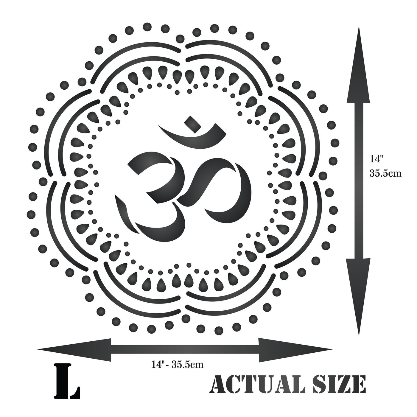 OM Mandala Stencil - AUM Indian Hindu Buddhist Spiritual