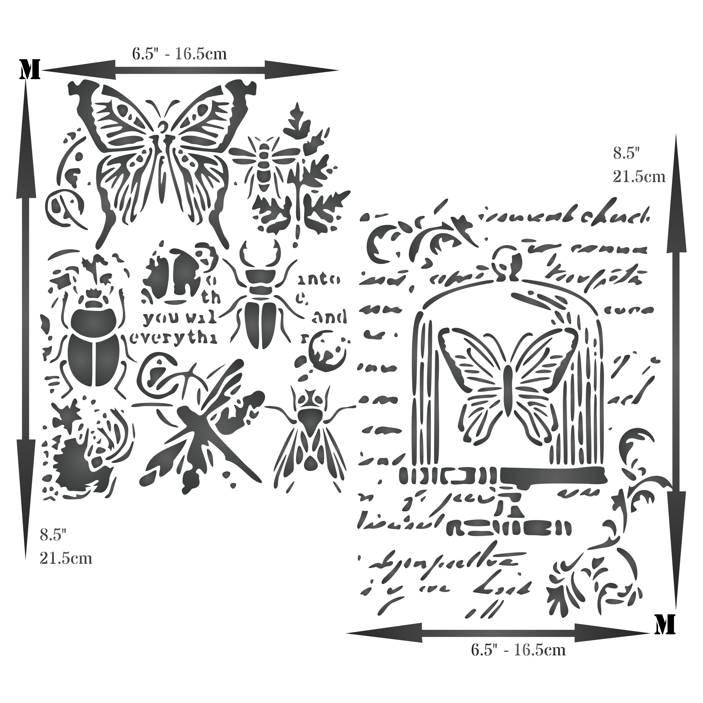 Insects Stencil (2pc) - Use Layering to add Texture and Design