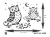 Owls Stencil - Decorative Birds Animal Wildlife Bird