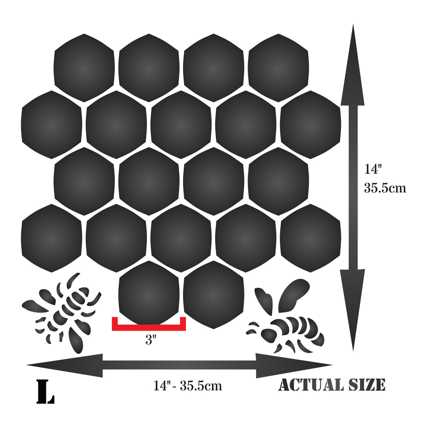 Honeycomb Stencil - Large Bee Honey Comb Hexagon