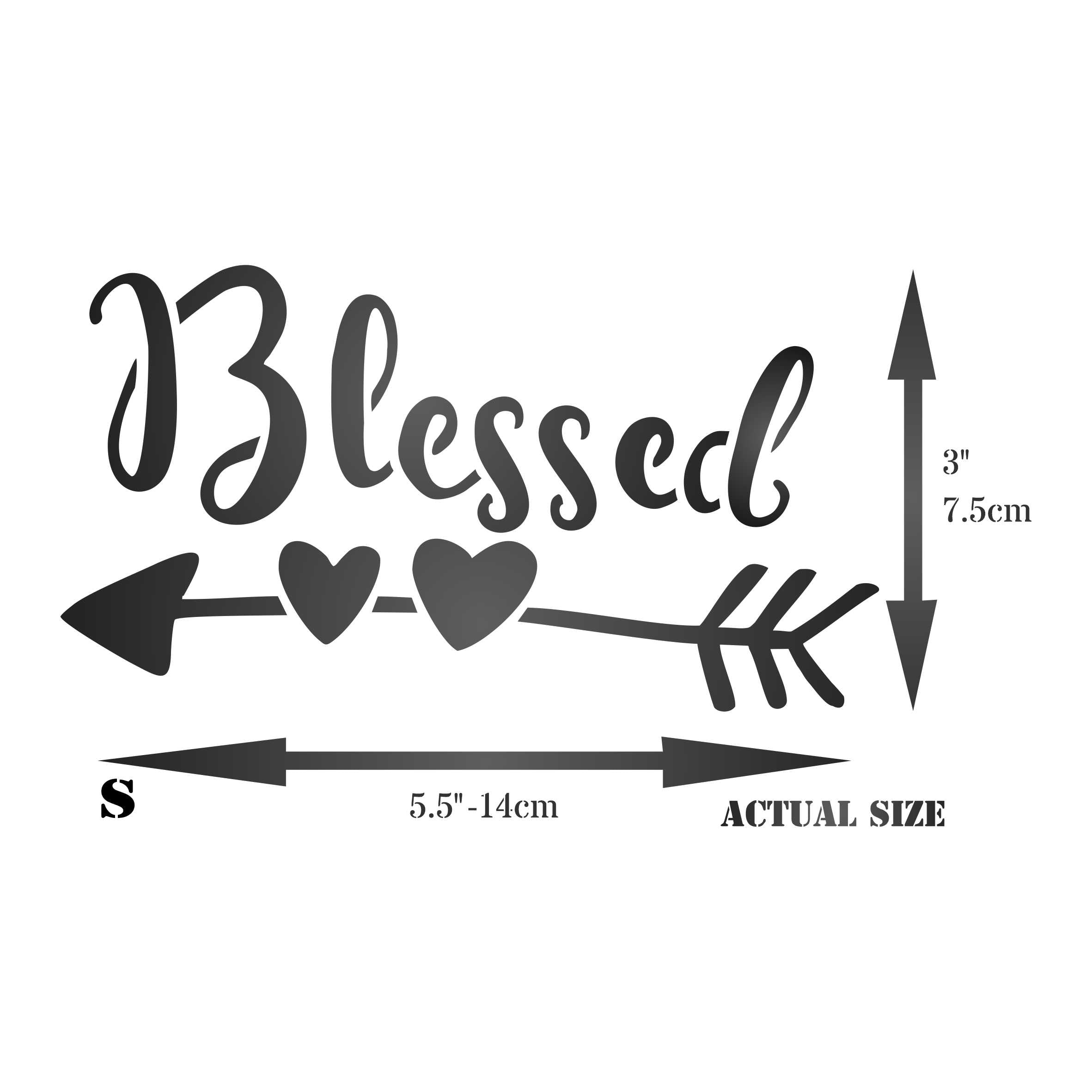 Blessed Stencil - Religious Christian Quote Label Sign Word