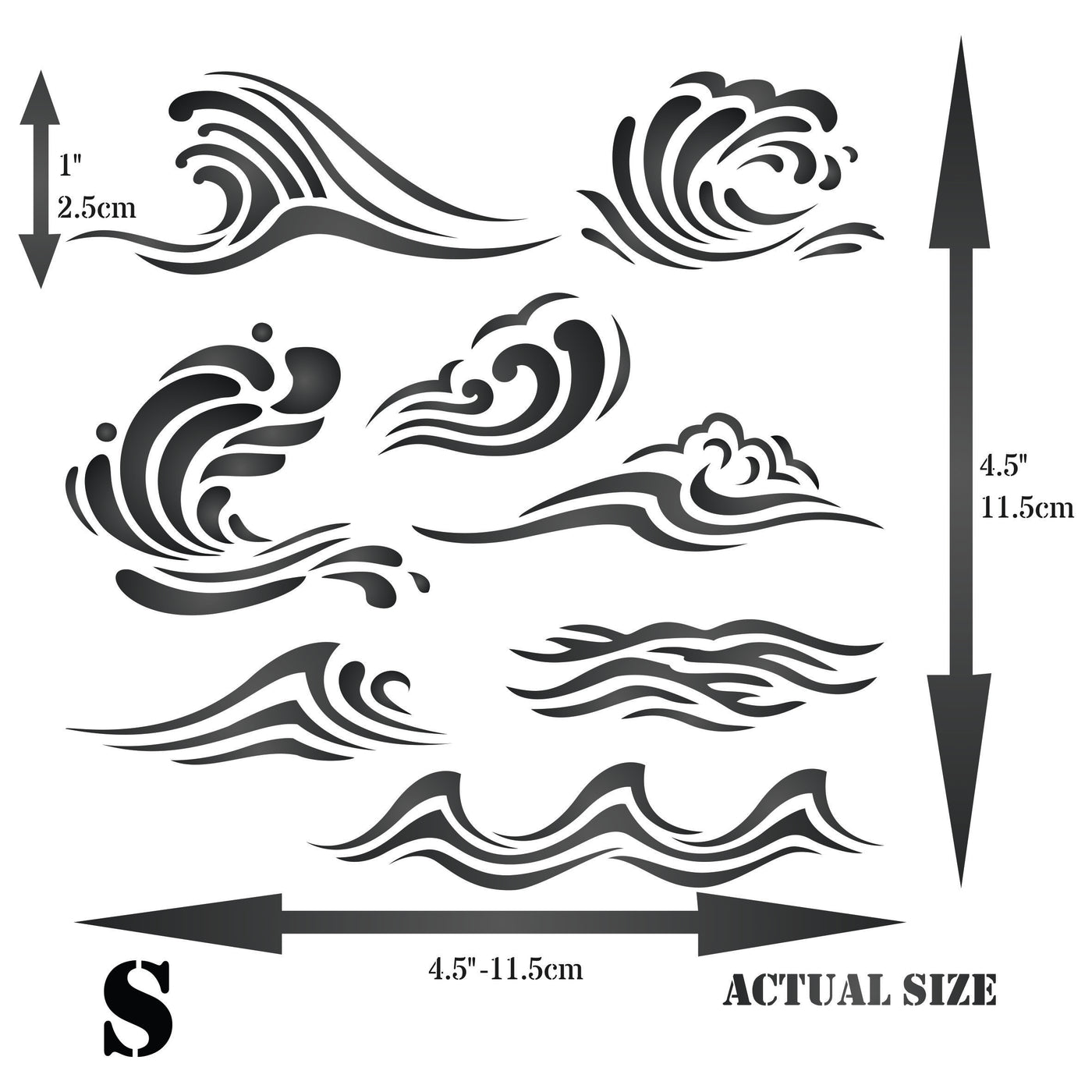 Waves Stencil - Ocean Sea Wave Water Effect