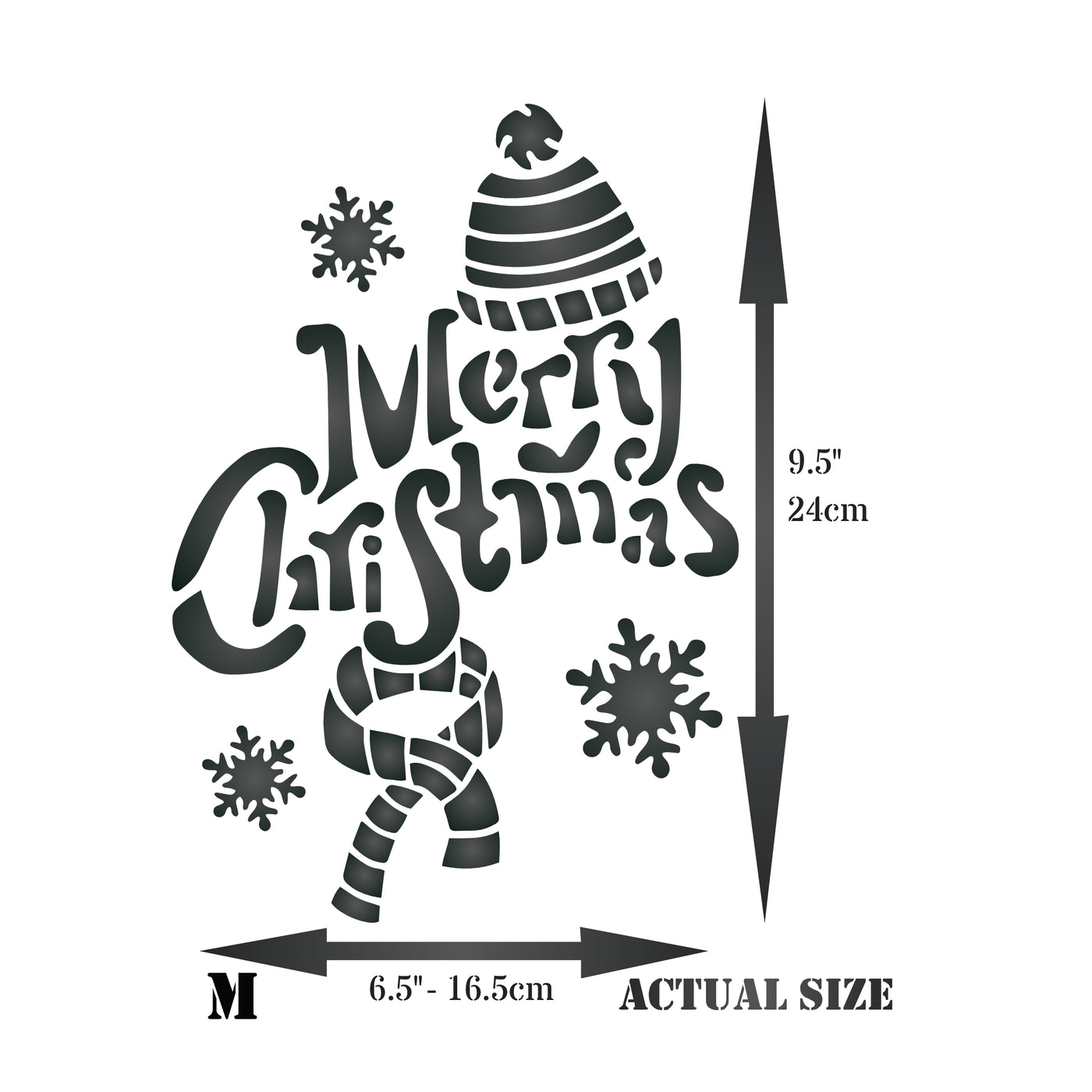 Merry Christmas Stencil - Sign Poster Card Christmas Greeting