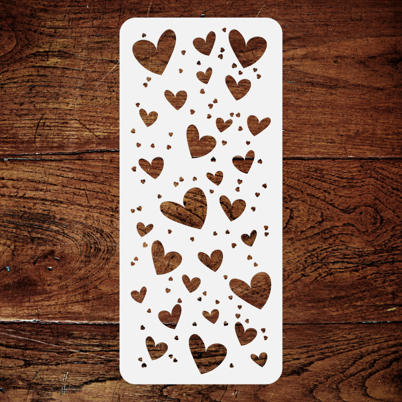 Slimline Hearts Stencil- Shape Heart Card Making Slimline DiesCards Template