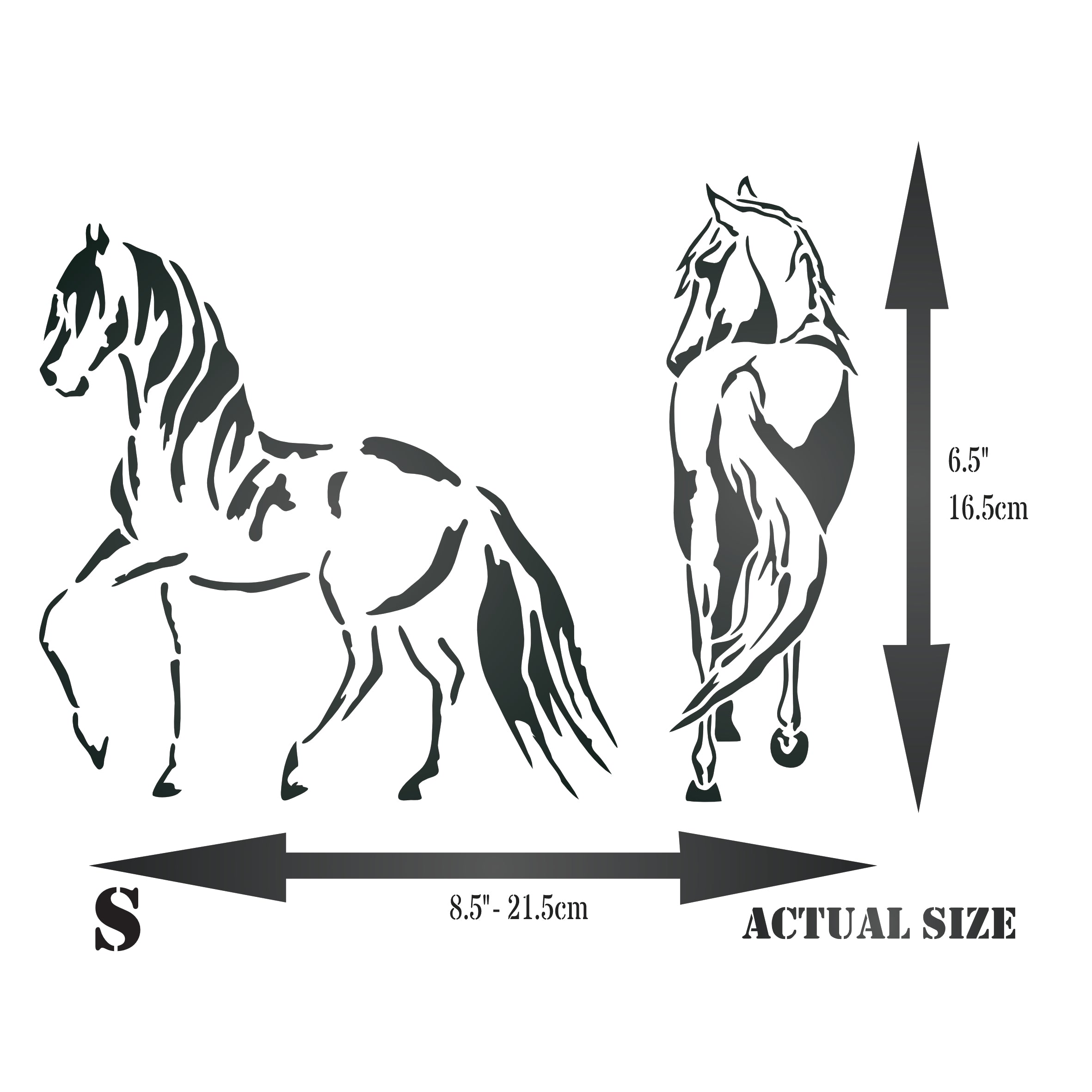 Wild Horses Stencil - Decorative Farm Animal Equine Pony Horse