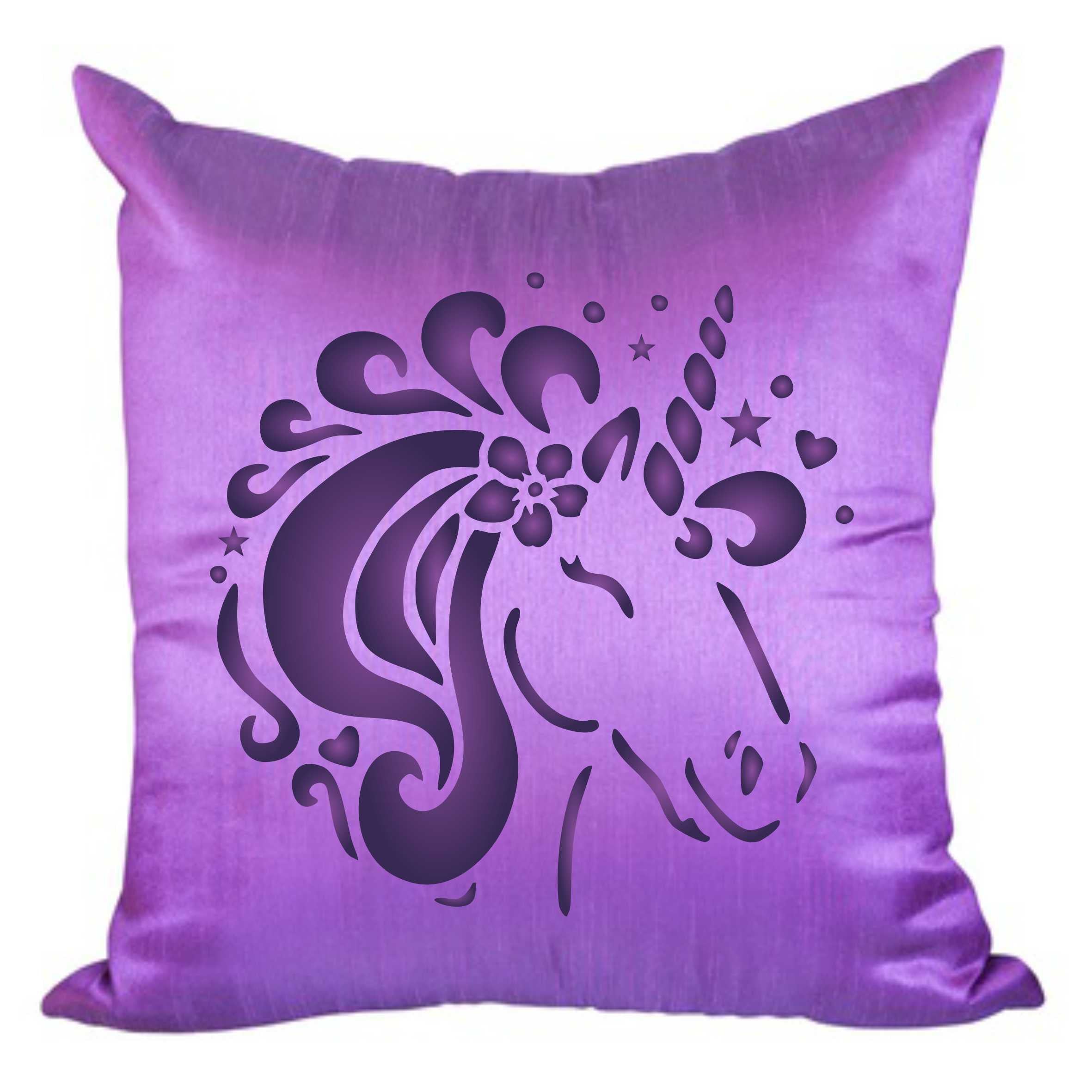 Unicorn Head Stencil - Childs Magical Horse Pony Unicorn Head