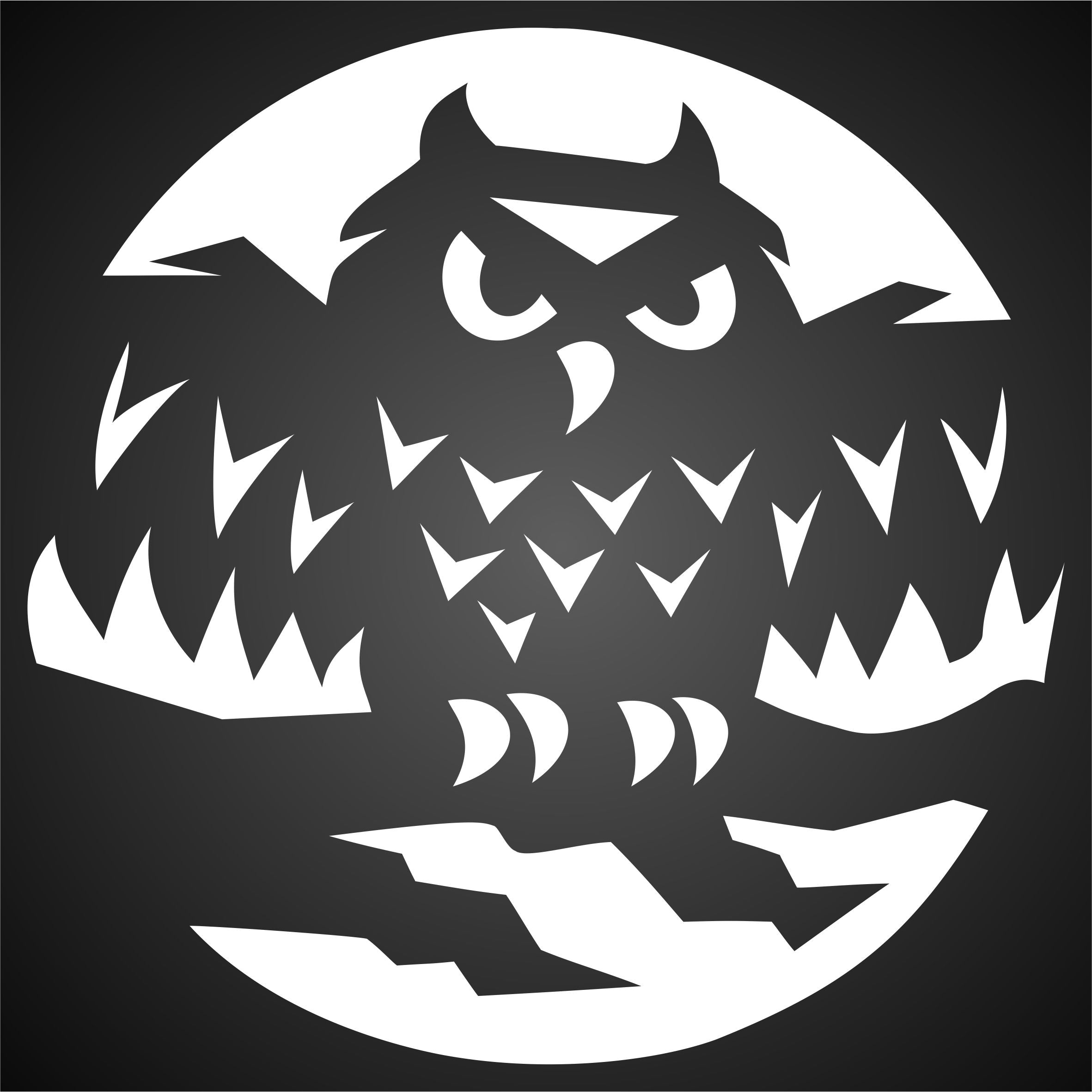 Halloween Owl Stencil - Scary Halloween Bird Decorative