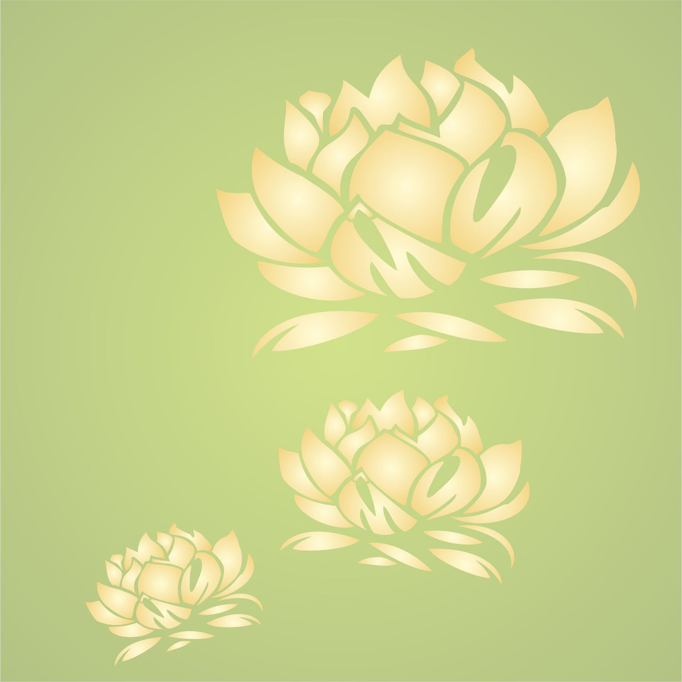 Lotus Blossom Stencil- Stylized Oriental Asian Lotus Flower