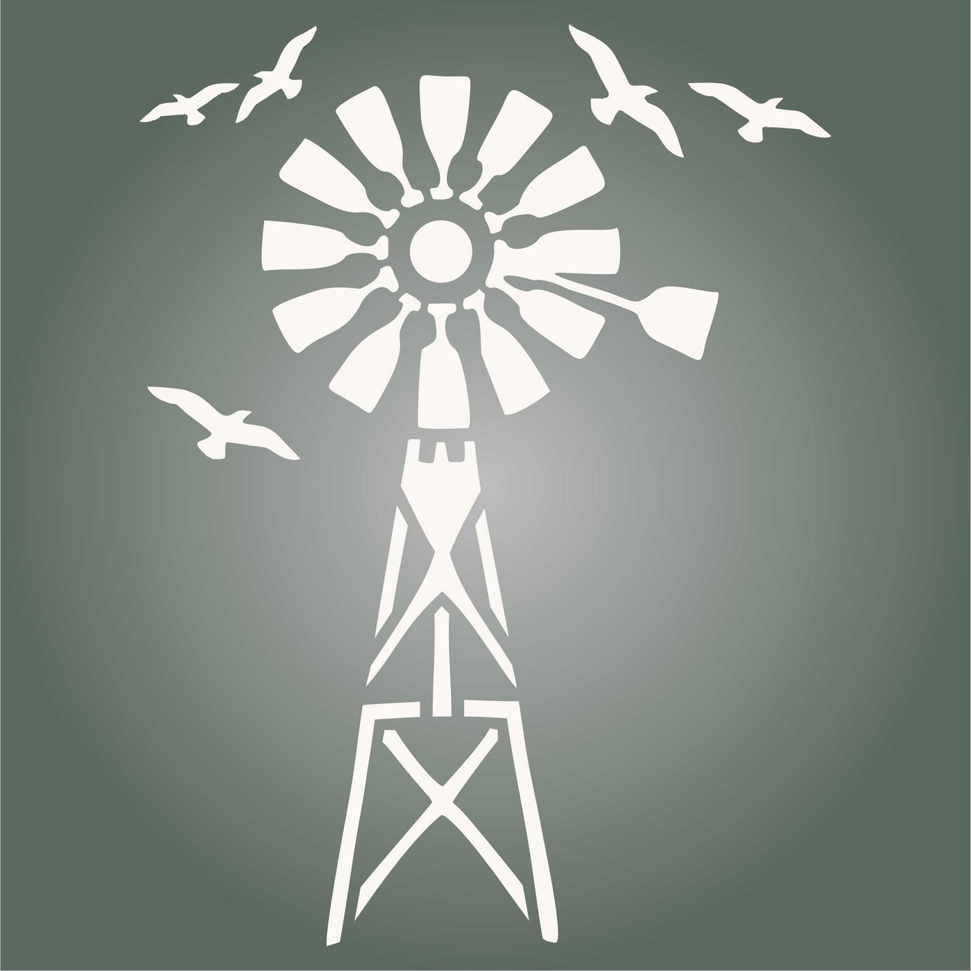 Windmill Stencil - Farmhouse Wind Mill