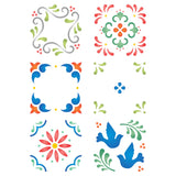 Mexican Tiles Layering Stencil- Tile Mask use to Add Texture