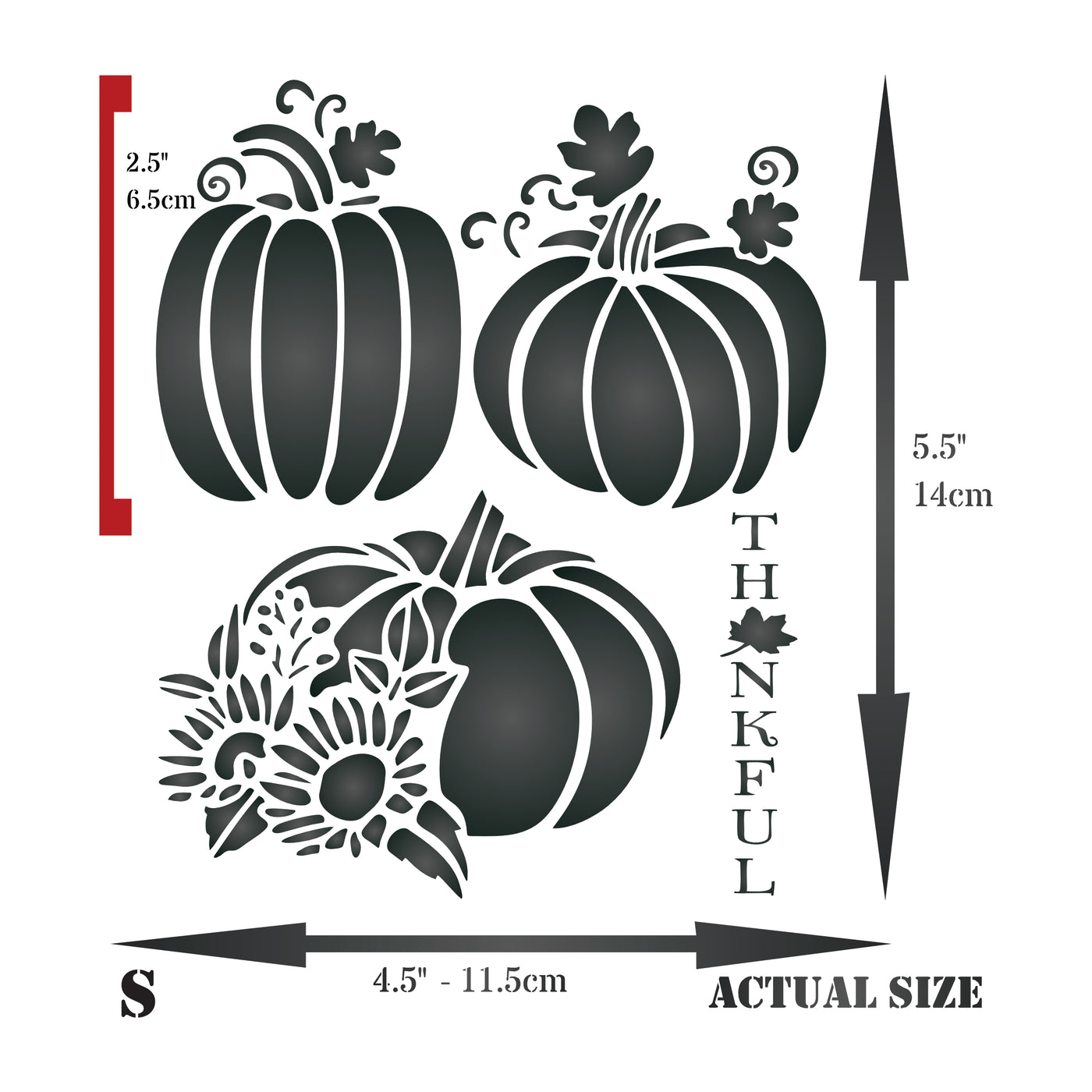 Thanksgiving Pumpkins Stencil - Halloween Decoration Cards Posters