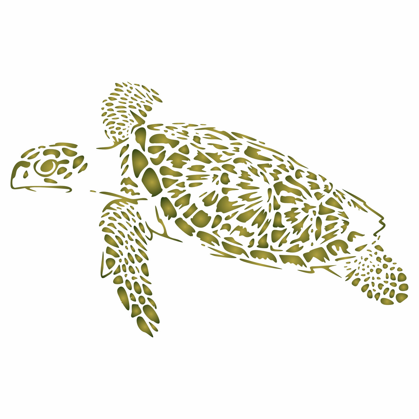 Sea Turtle Stencil - Sea Ocean Nautical Seashore Reef Fish