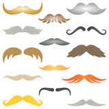 Mustache Stencil - Mixed Media Shapes 12 Moustache Facial Hair