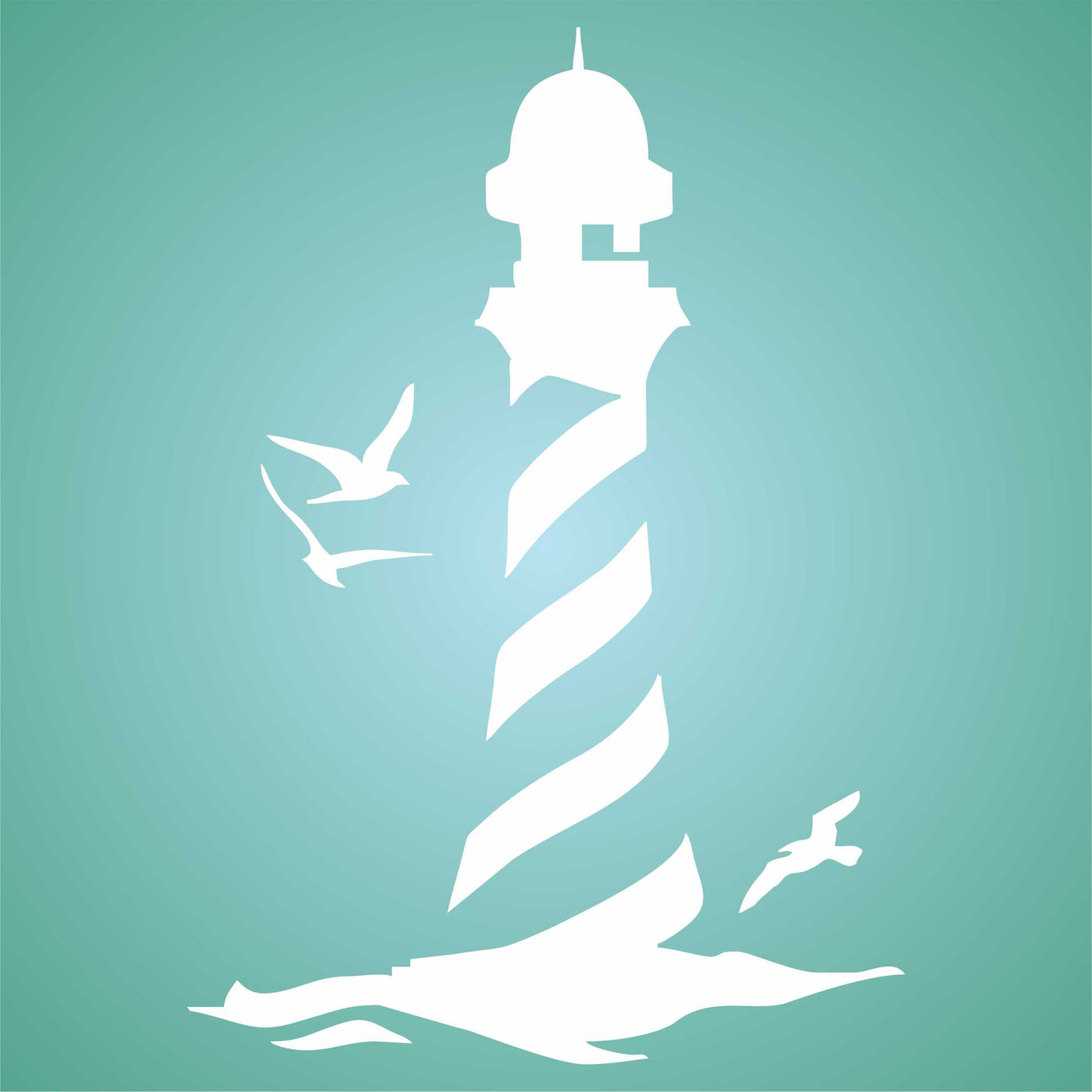 Lighthouse Stencil - Naive Sea Ocean Nautical Seagulls