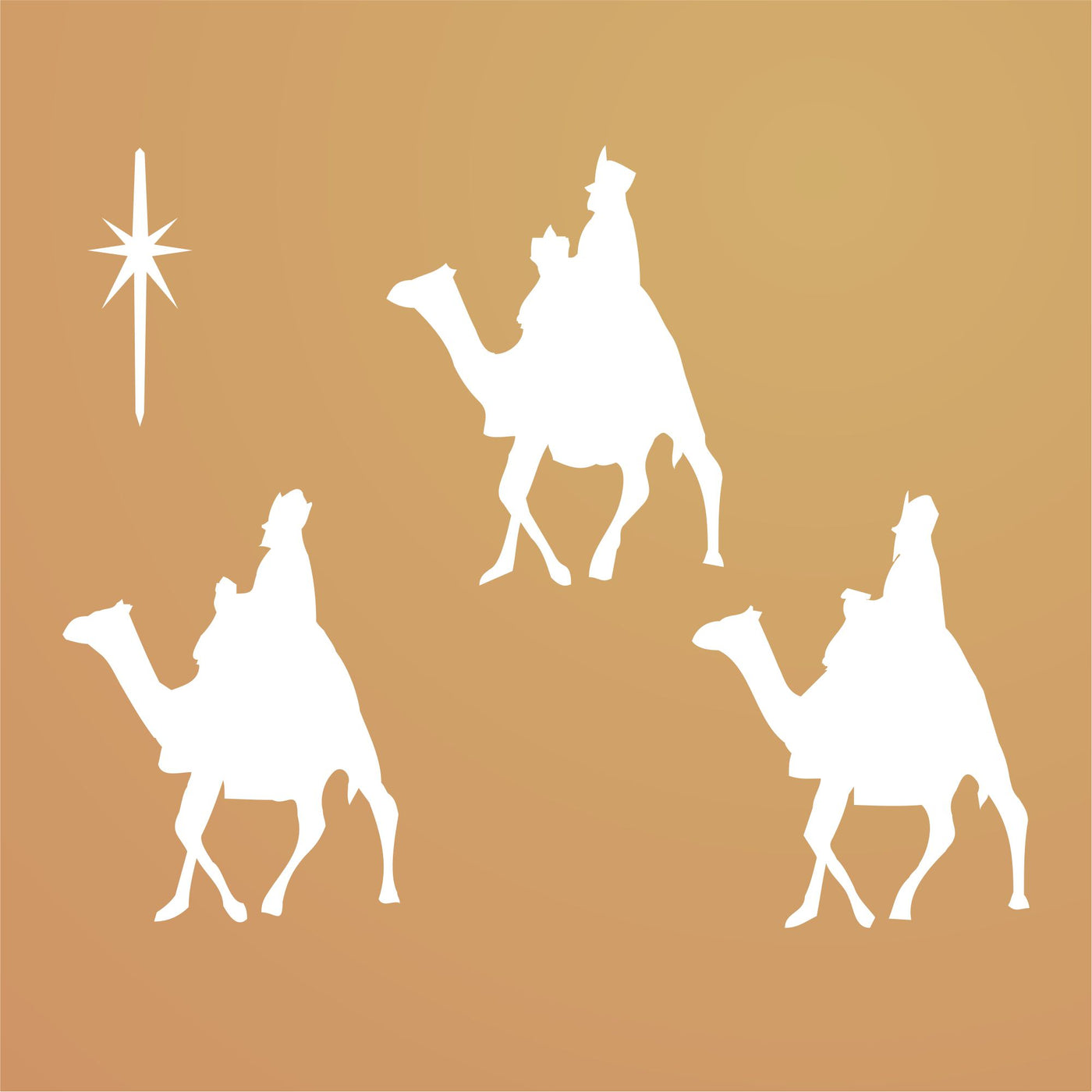 Christmas Wisemen Stencil - Classic Religious Nativity Decor Cards
