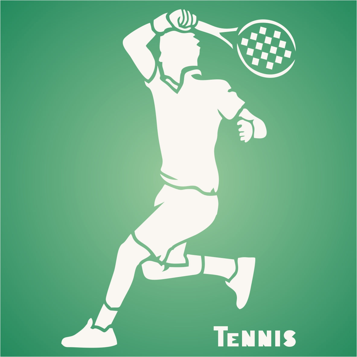 Tennis Stencil - Athlete Tennis Player Racket Word Quote