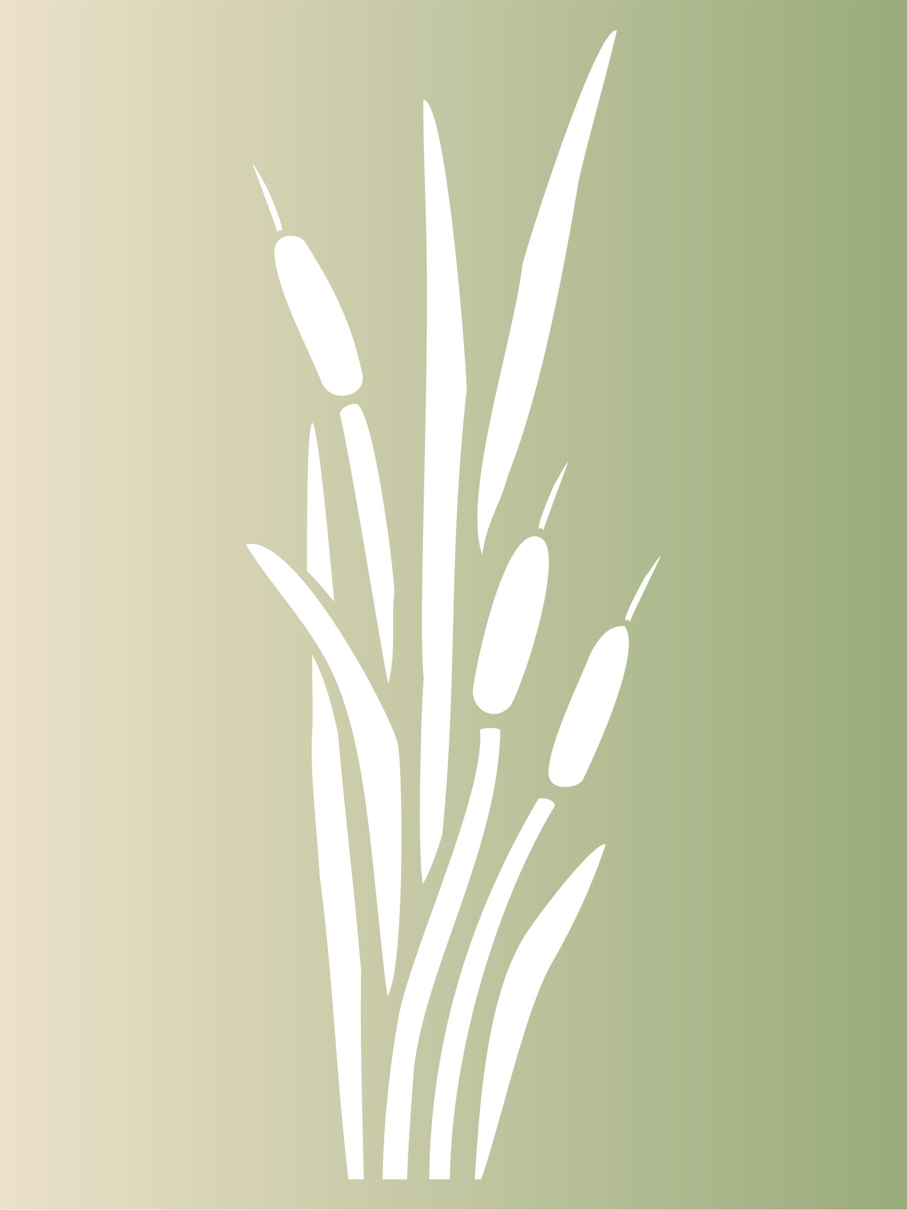 Cattails Stencil- Marsh Bulrush Sedge Decor