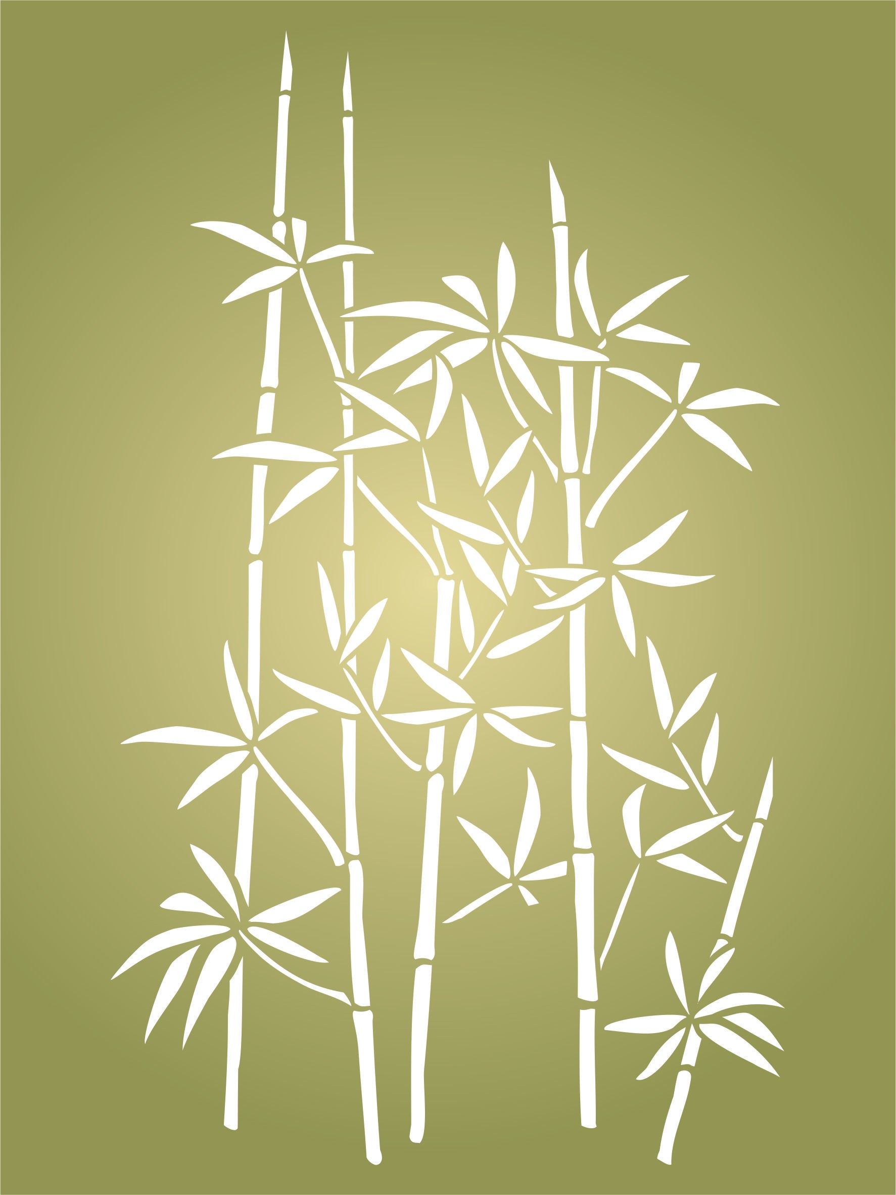 Bamboo Stencil - Classic Oriental Plant Leaves