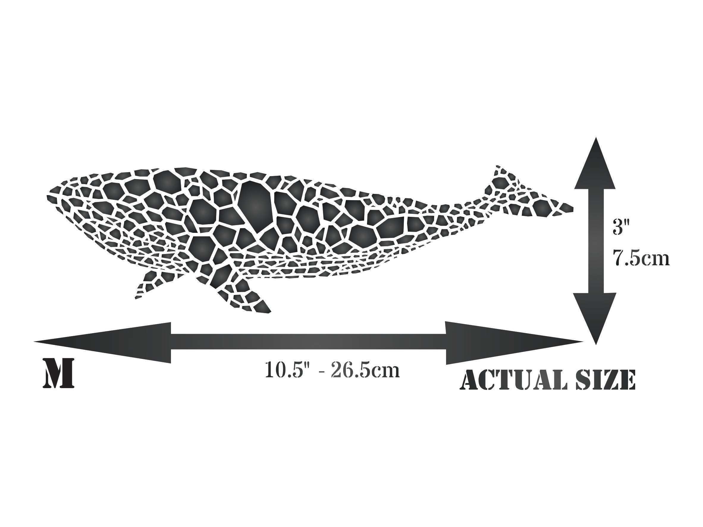 Whale Stencil - Mosaic Fish Blue Whale