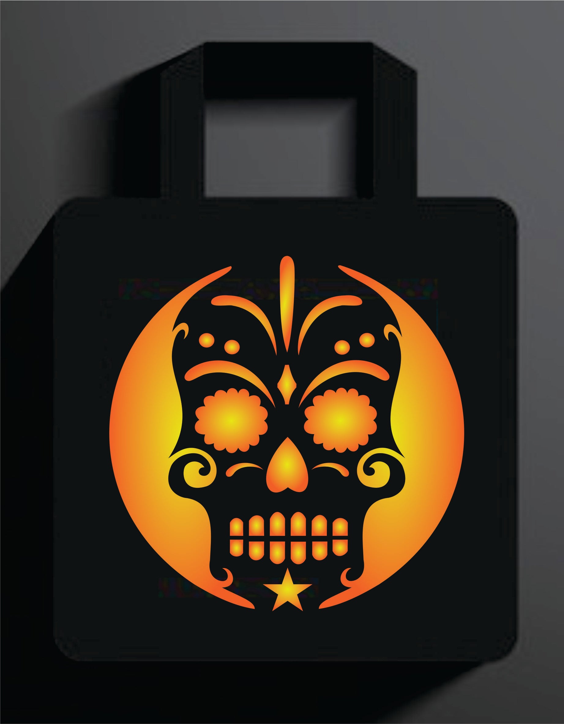 Halloween Sugar Skull Stencil - Scary Day of The Dead Skull Decorative