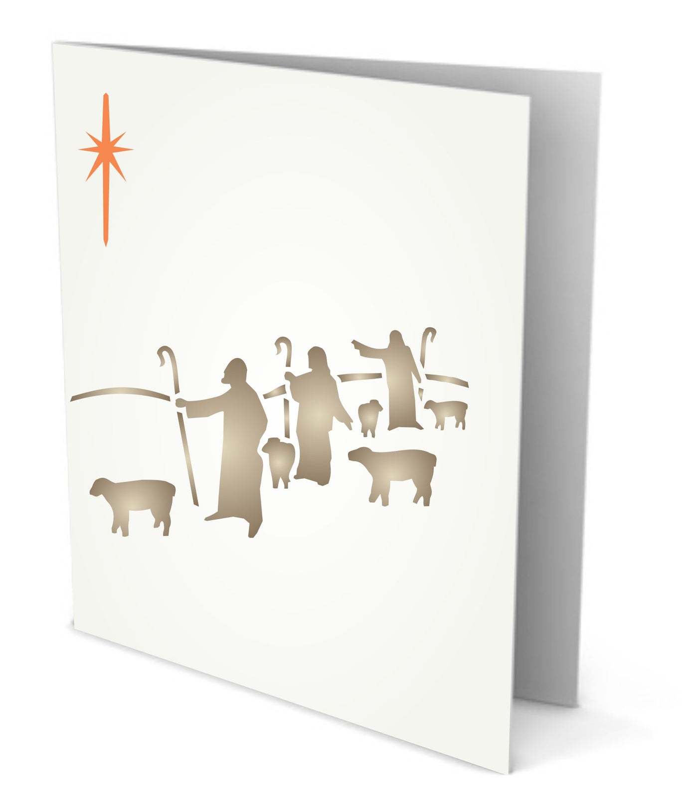 Christmas Shepherds Stencil - Classic Religious Nativity Decor Cards