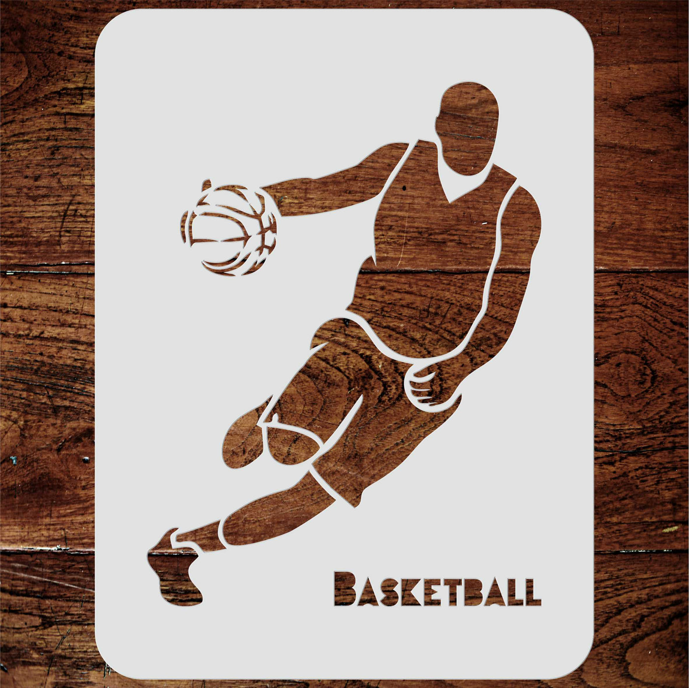 Basketball Stencil - Athlete Basketball Ball Player Word Quote