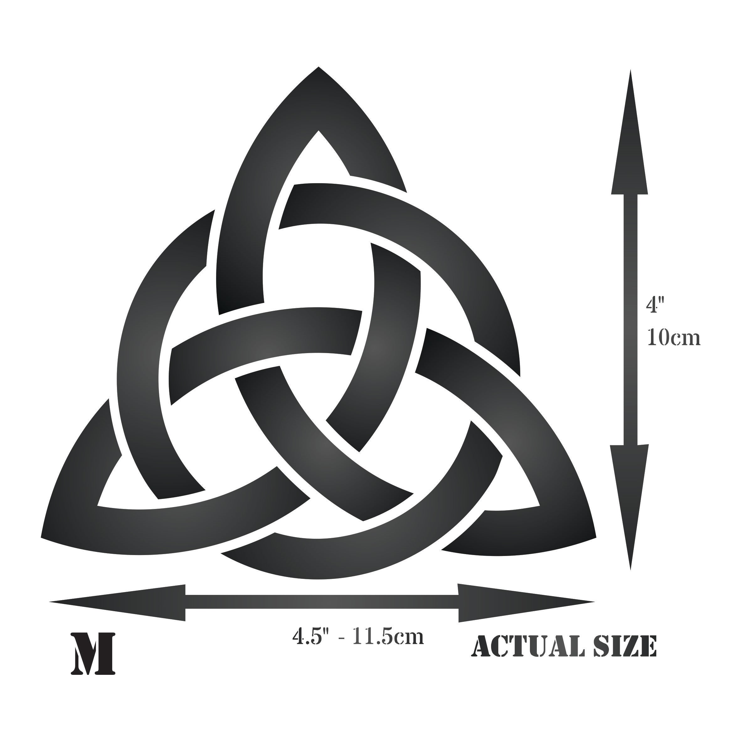Celtic Trinity Knot Stencil - Geometric Knotwork Sacred Symbols Decor Cards