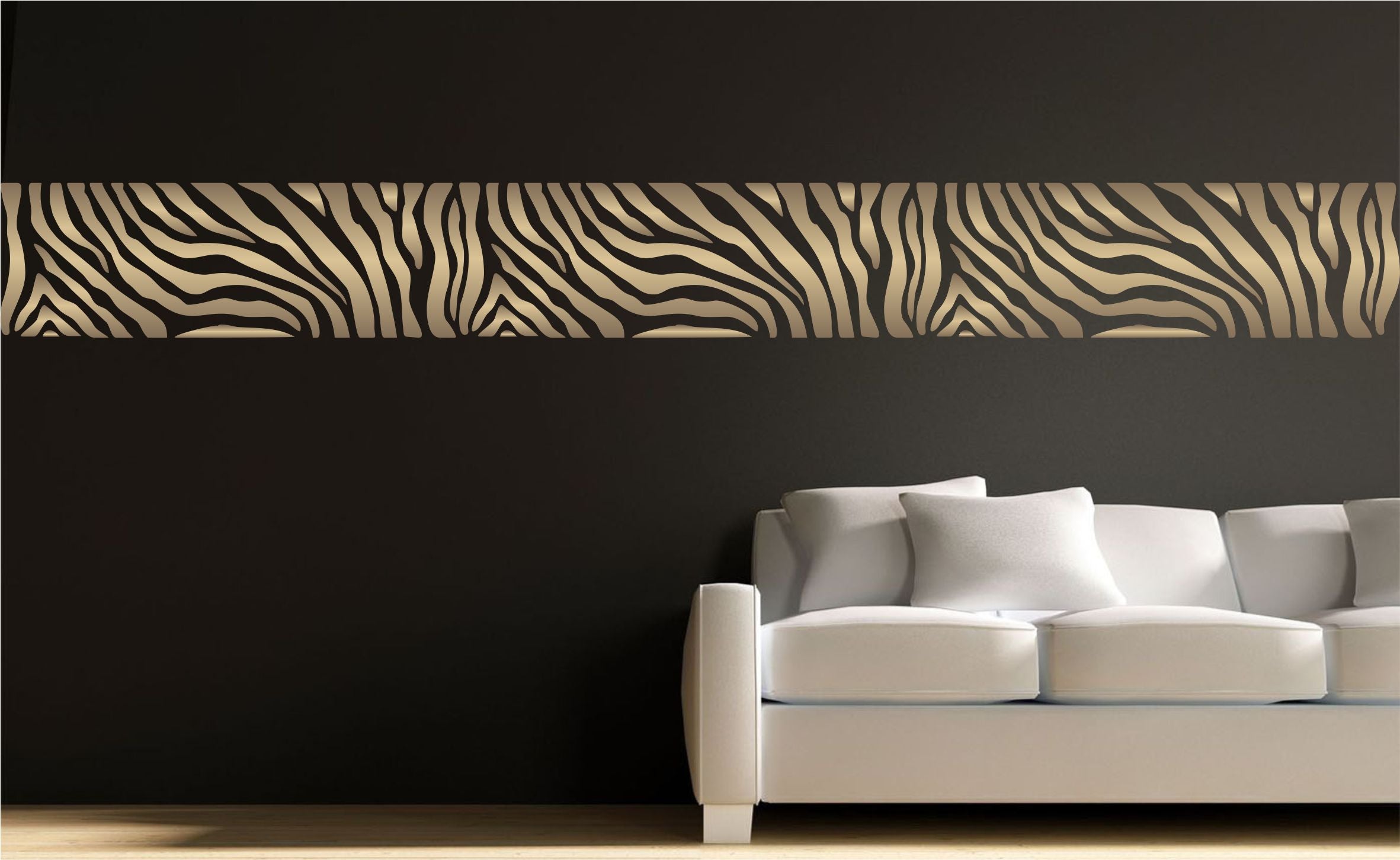 Zebra Stripe Stencil- Animal Skin Pattern Border