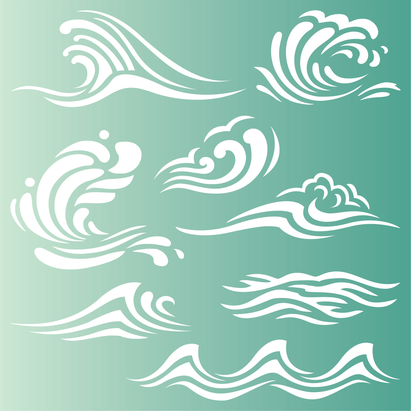 Waves Stencil - Ocean Sea Wave Water Effect